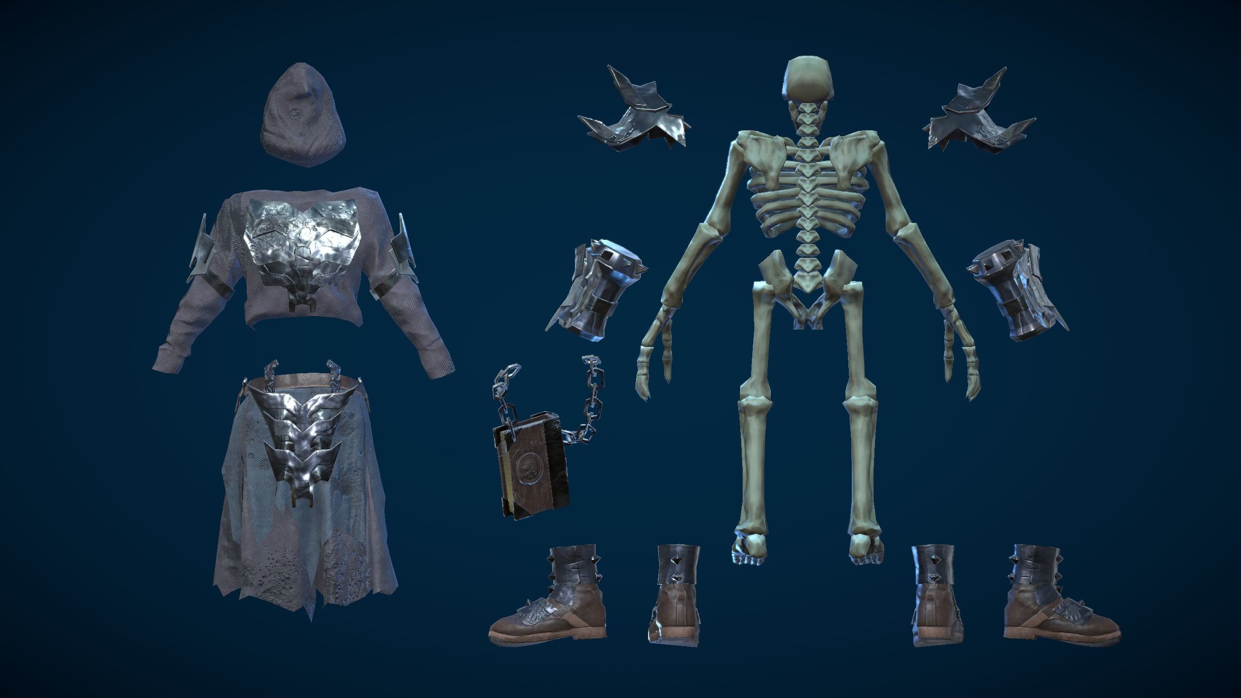 Skeleton Dark Mage Low-poly 3D model_8