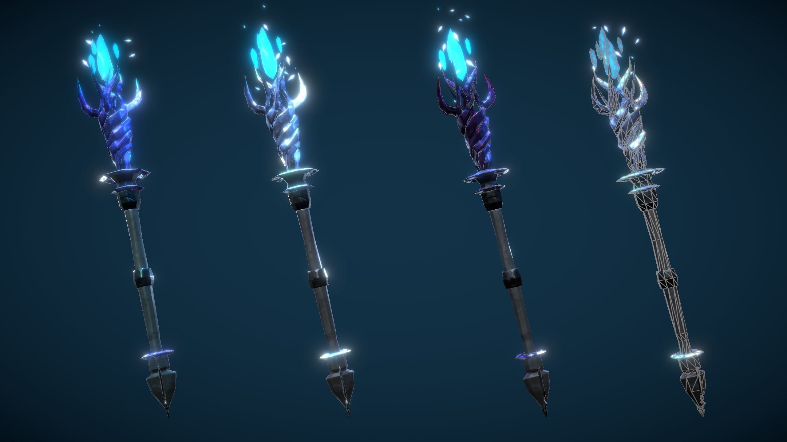 Skeleton Dark Mage Low-poly 3D model_11