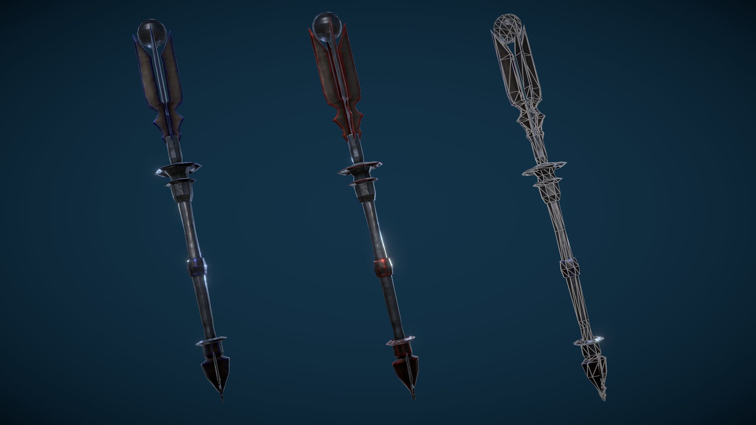 Skeleton Dark Mage Low-poly 3D model_12