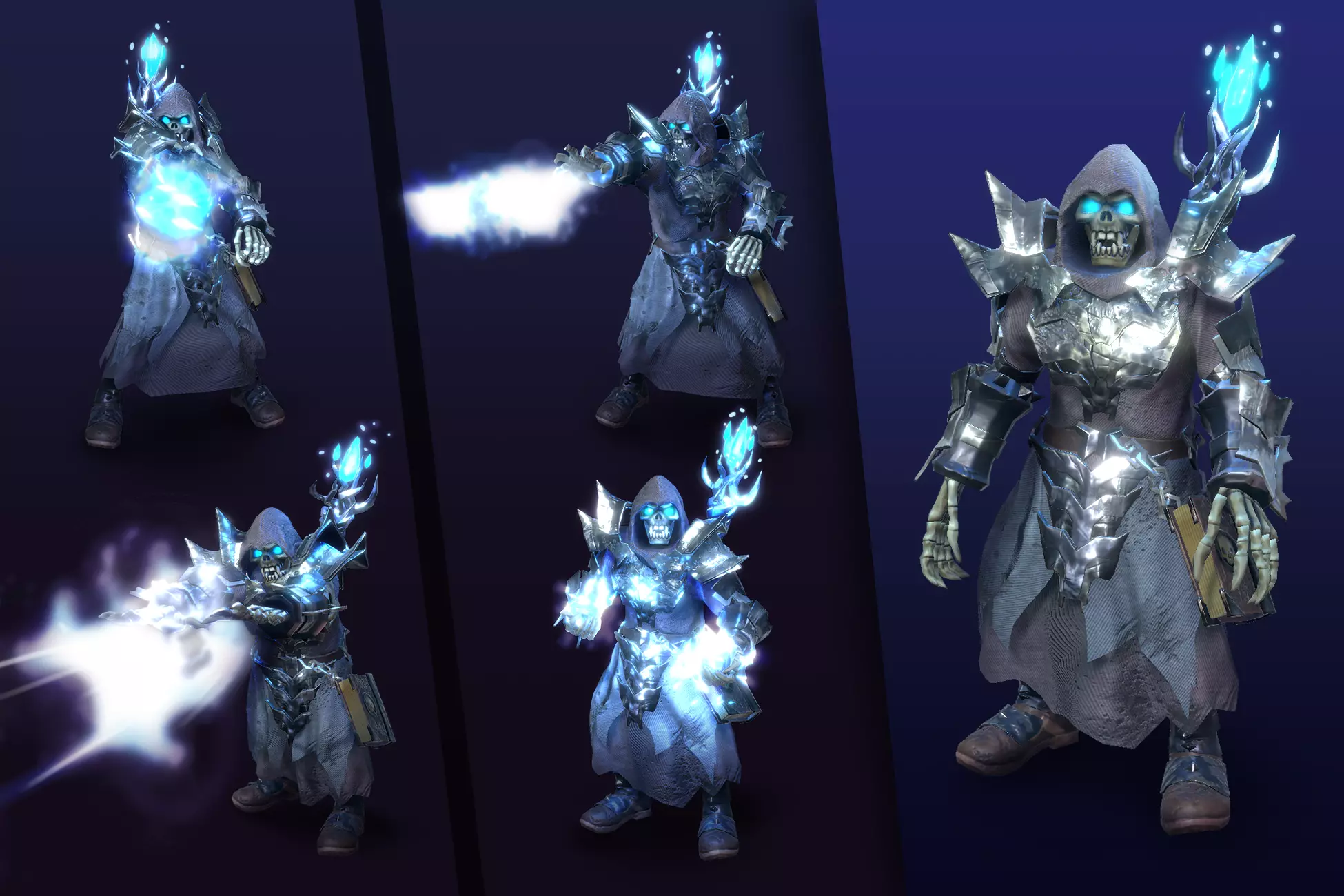 Skeleton Dark Mage Low-poly 3D model_0