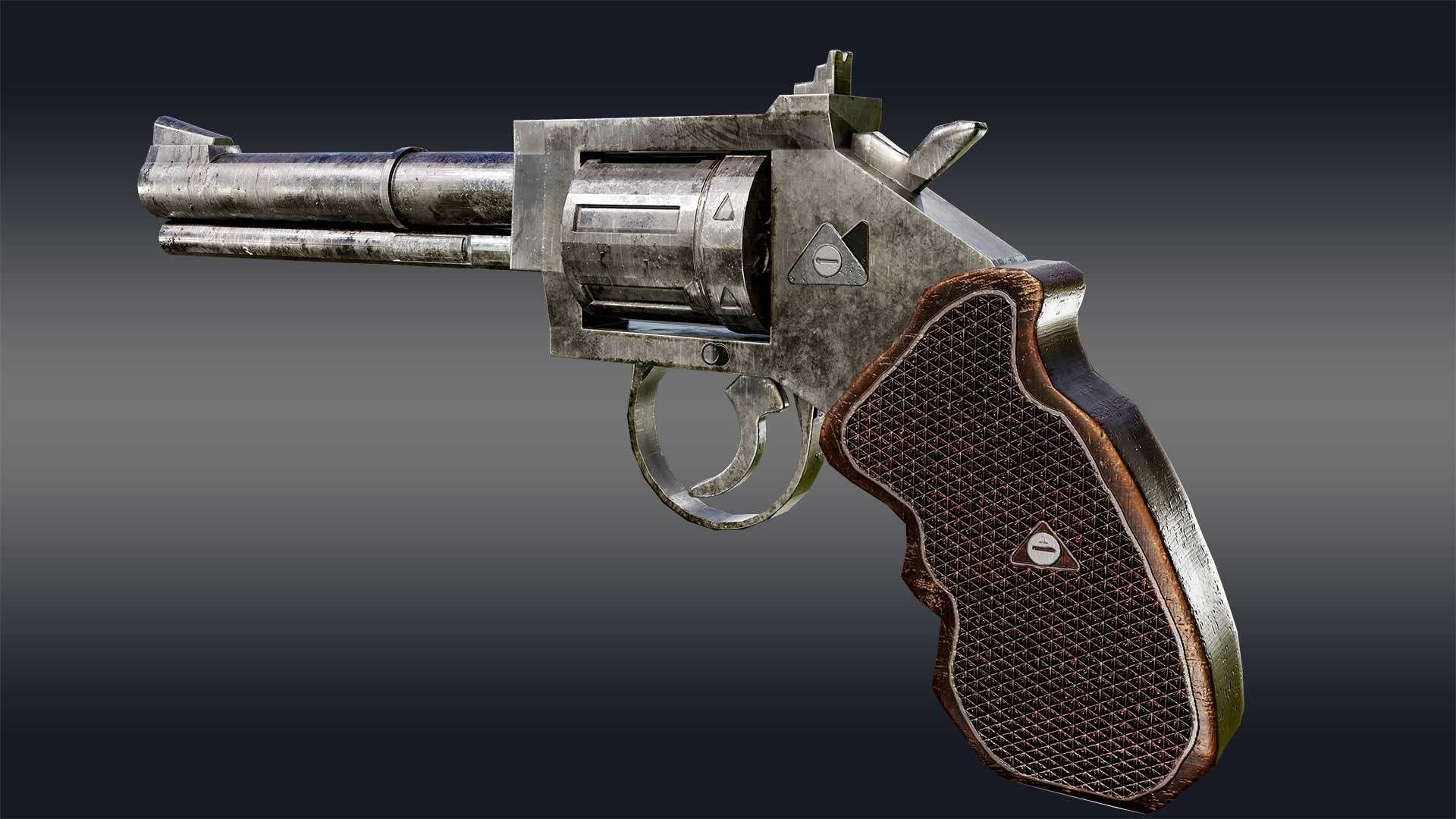 Webley Revolver Pistol 3D model_3