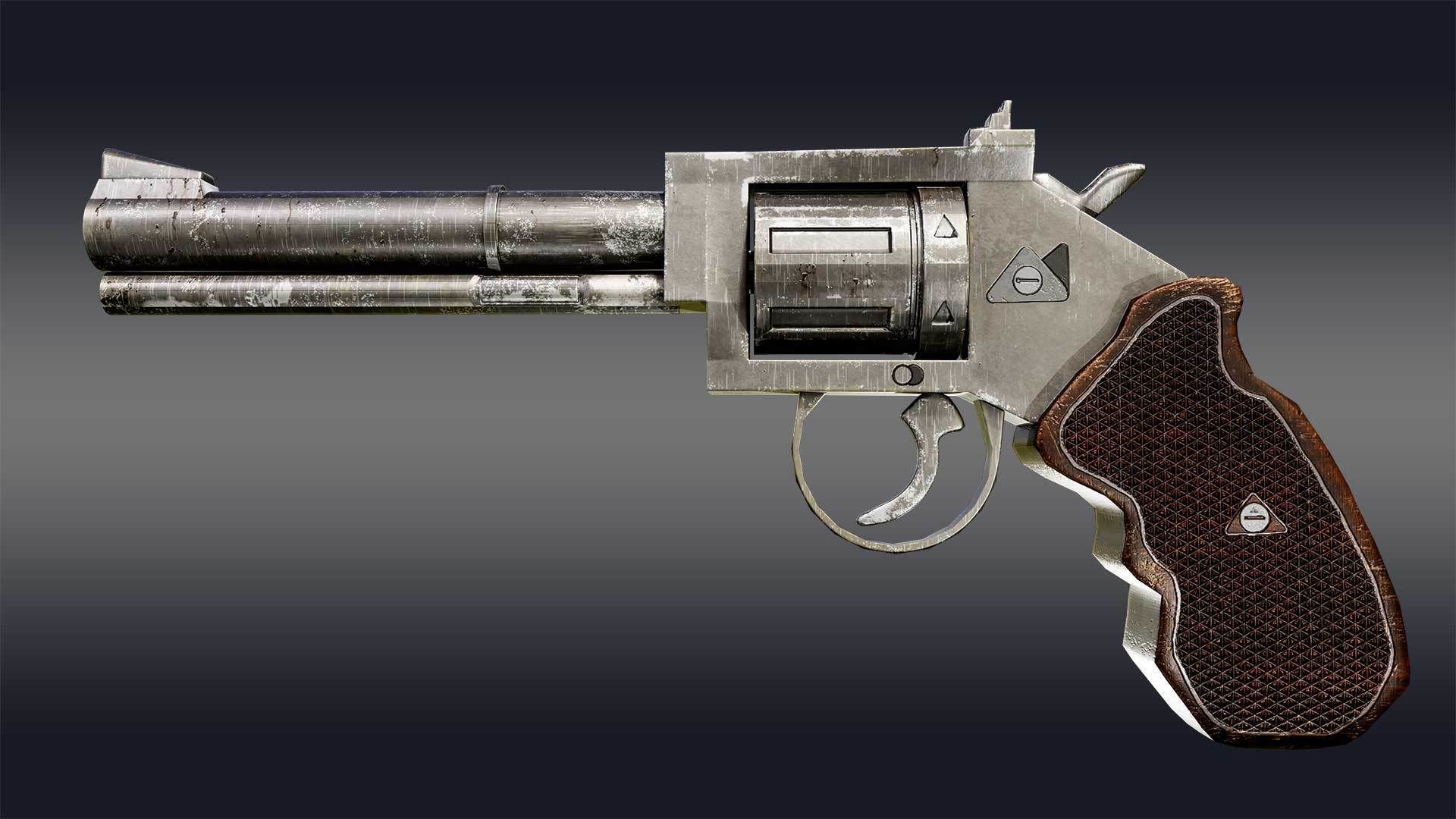 Webley Revolver Pistol 3D model_9