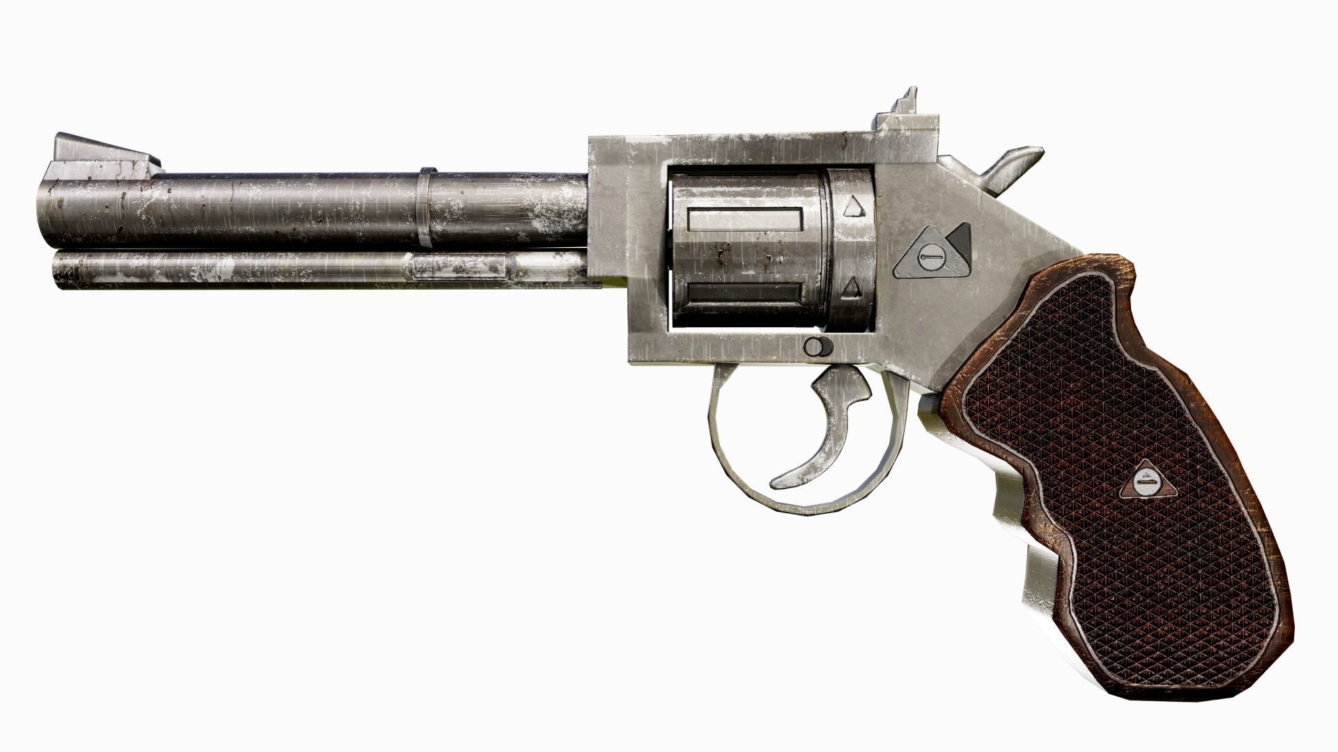 Webley Revolver Pistol 3D model_4