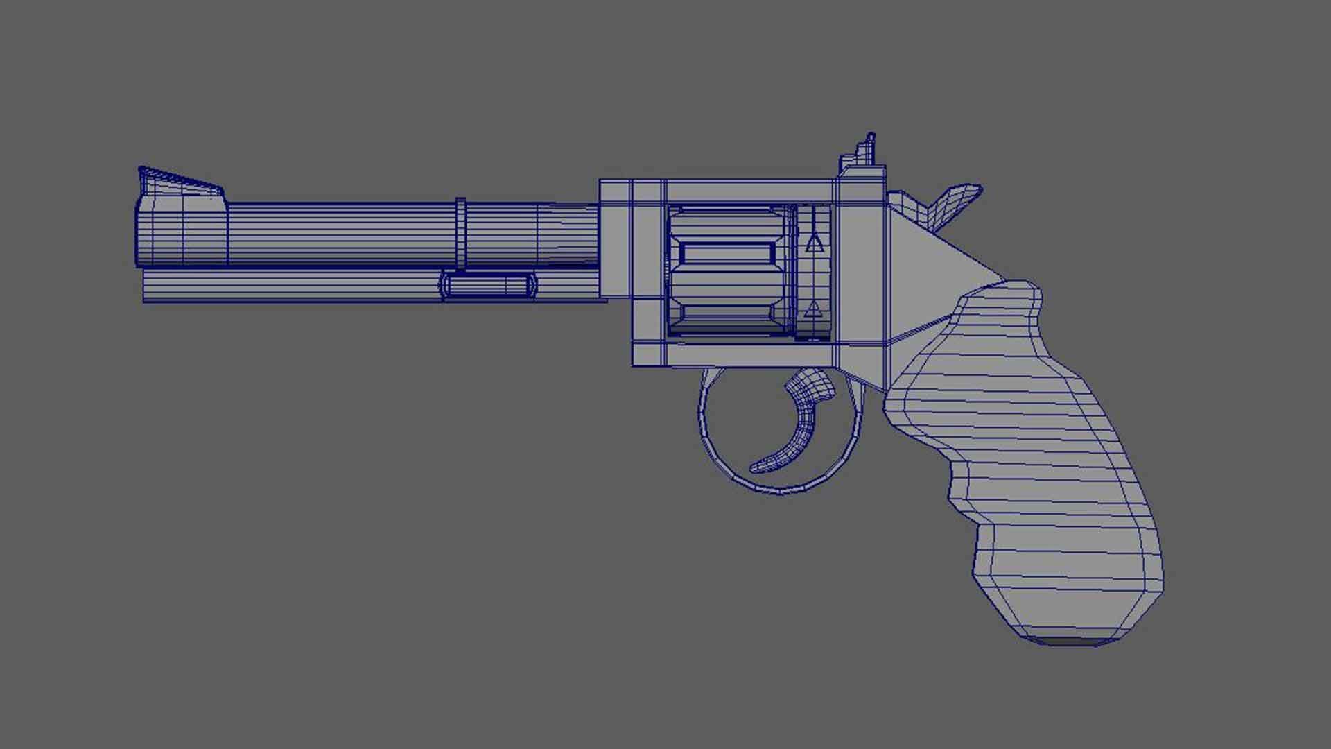 Webley Revolver Pistol 3D model_10