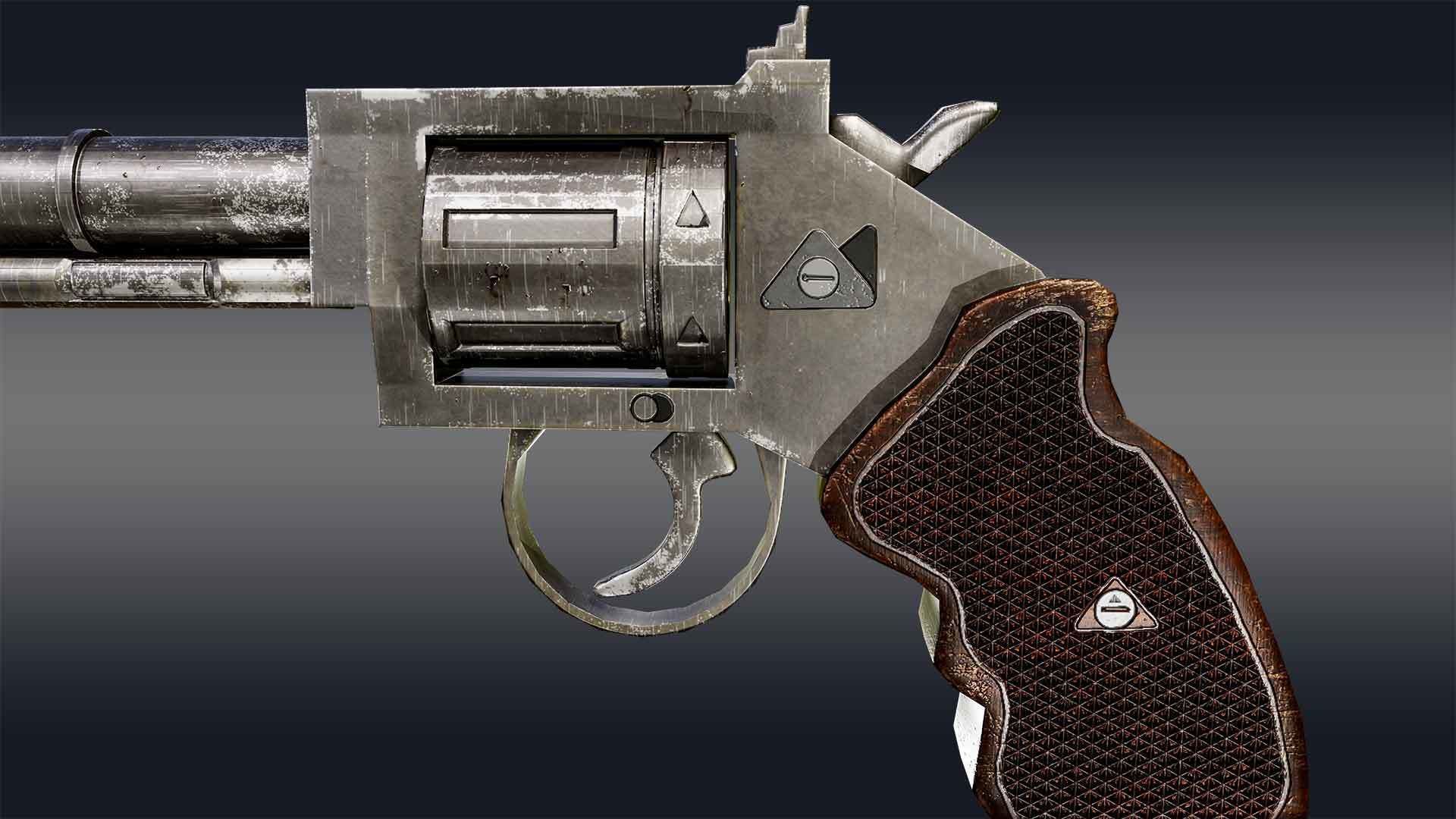 Webley Revolver Pistol 3D model_7