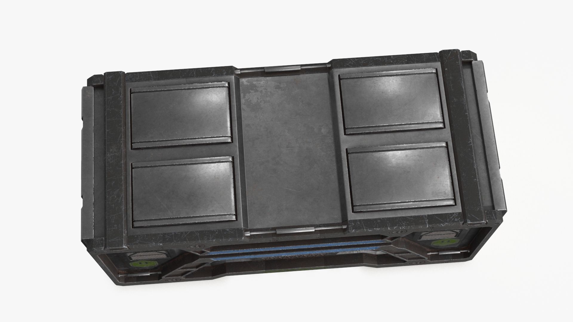 Sci-fi Container set of 3 v6 Low-poly 3D model_4