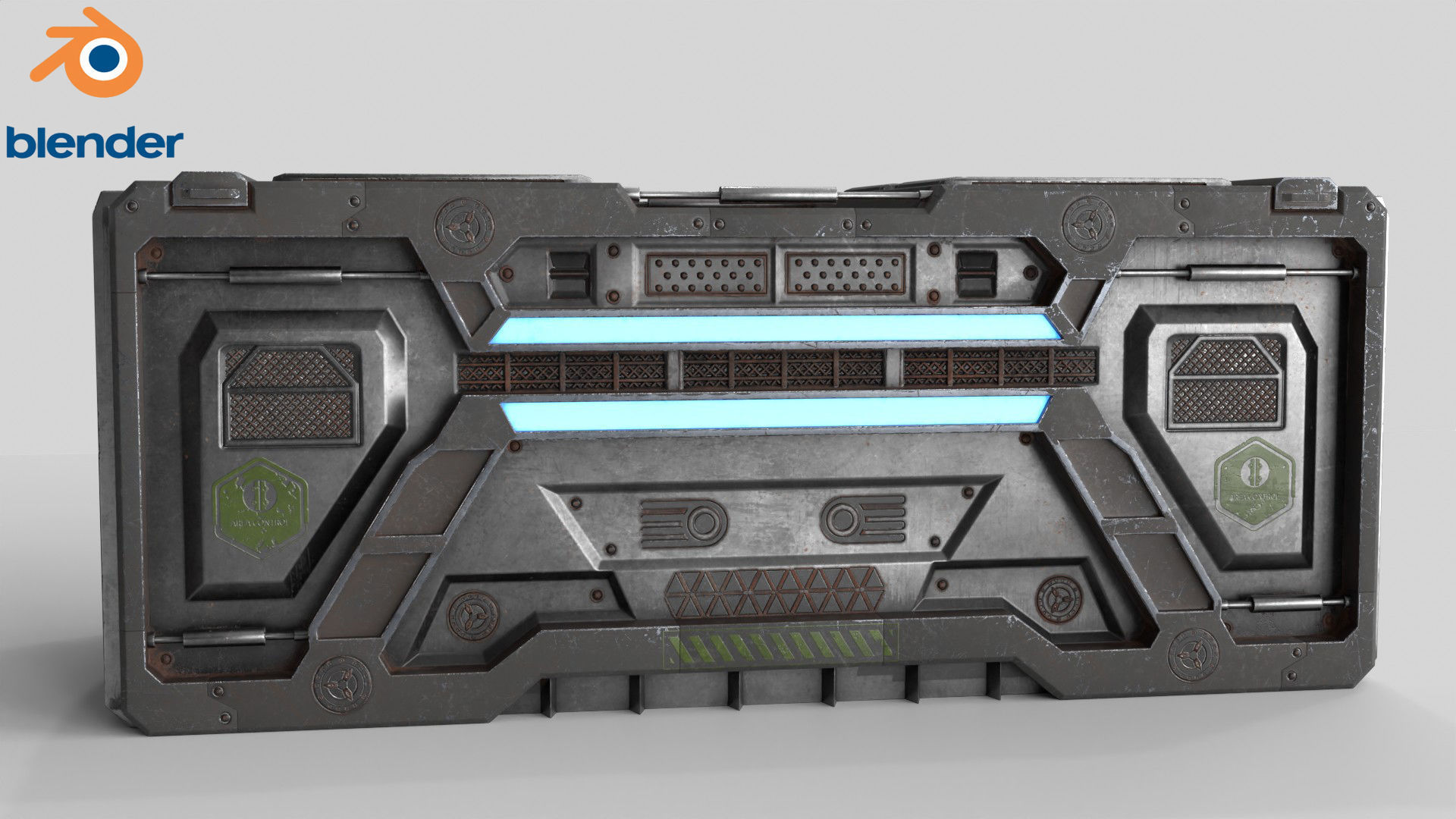 Sci-fi Container set of 3 v6 Low-poly 3D model_23