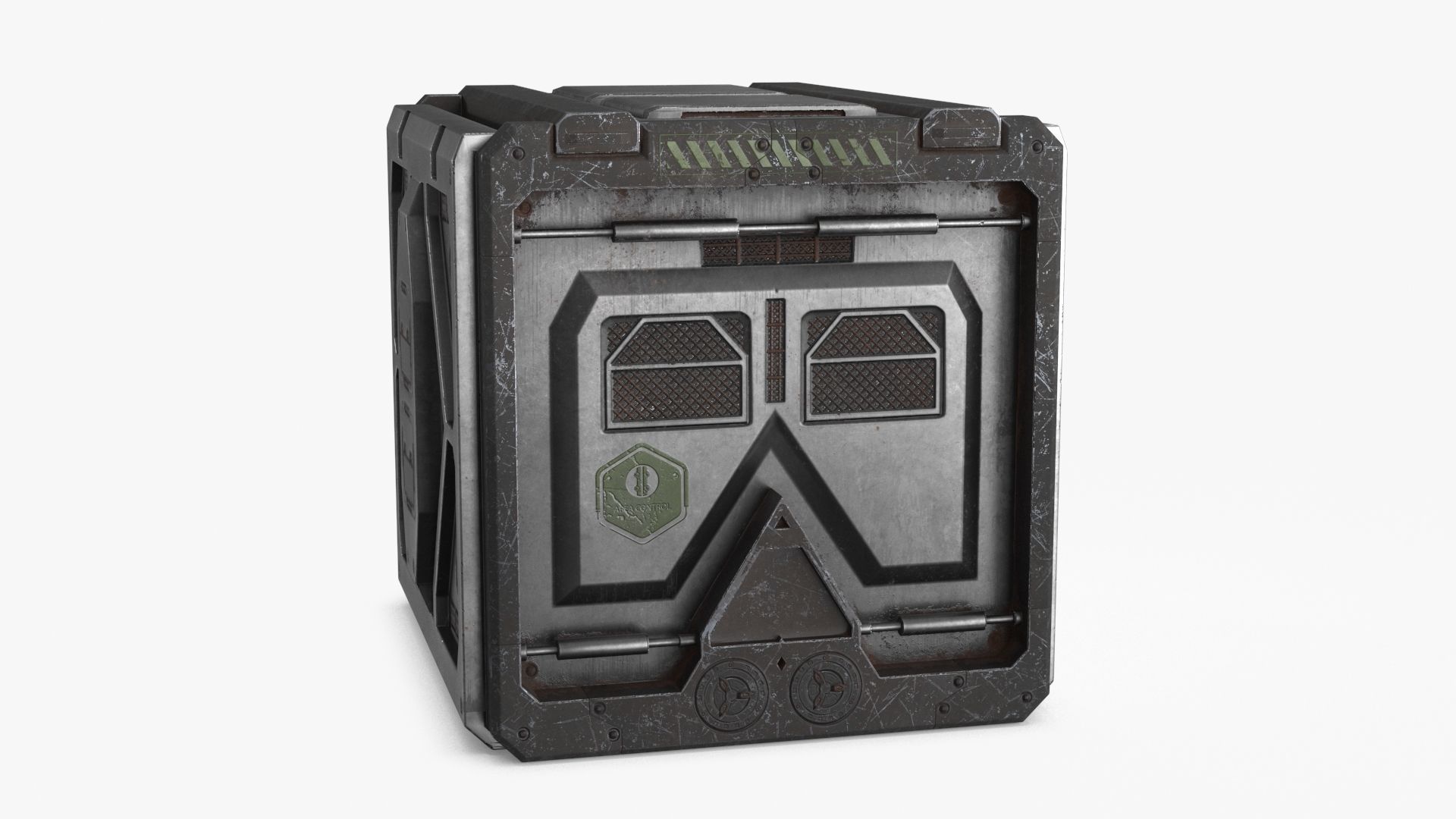 Sci-fi Container set of 3 v6 Low-poly 3D model_10