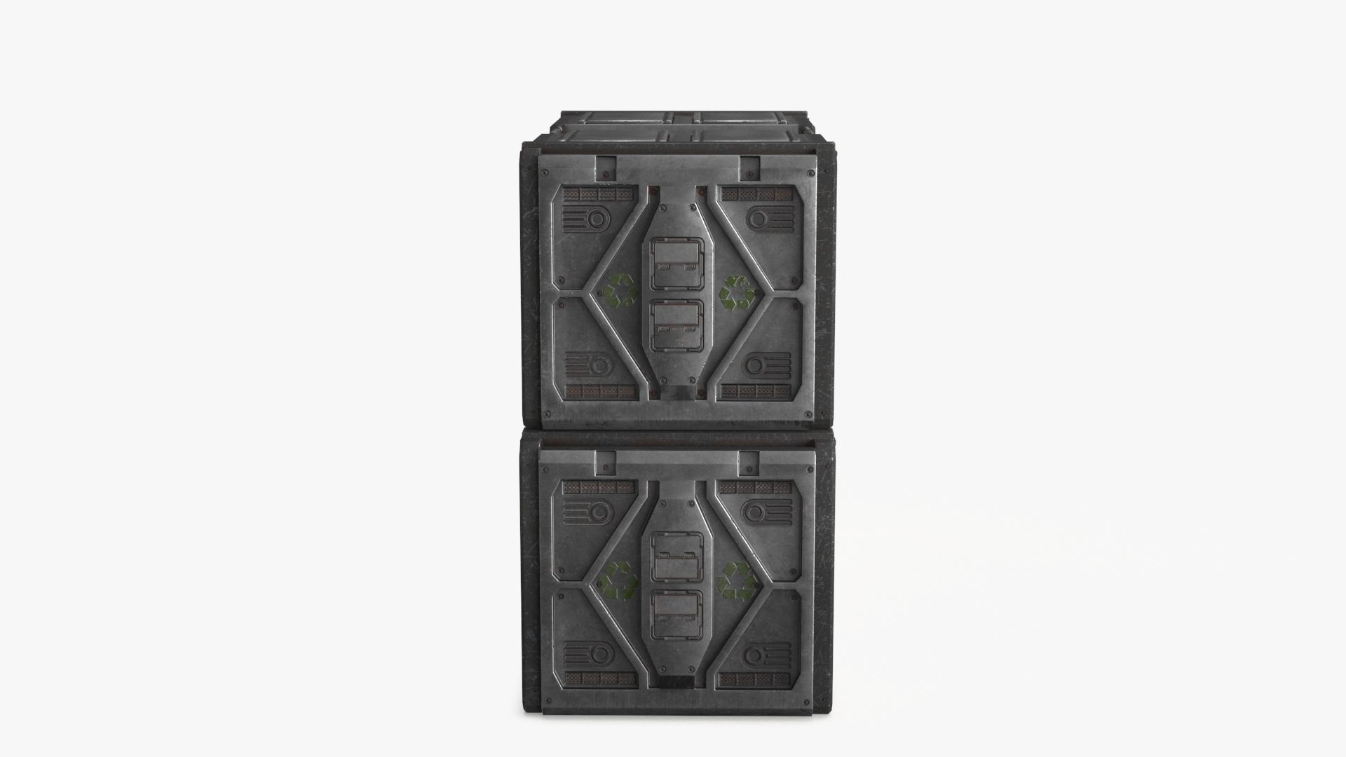 Sci-fi Container set of 3 v6 Low-poly 3D model_20