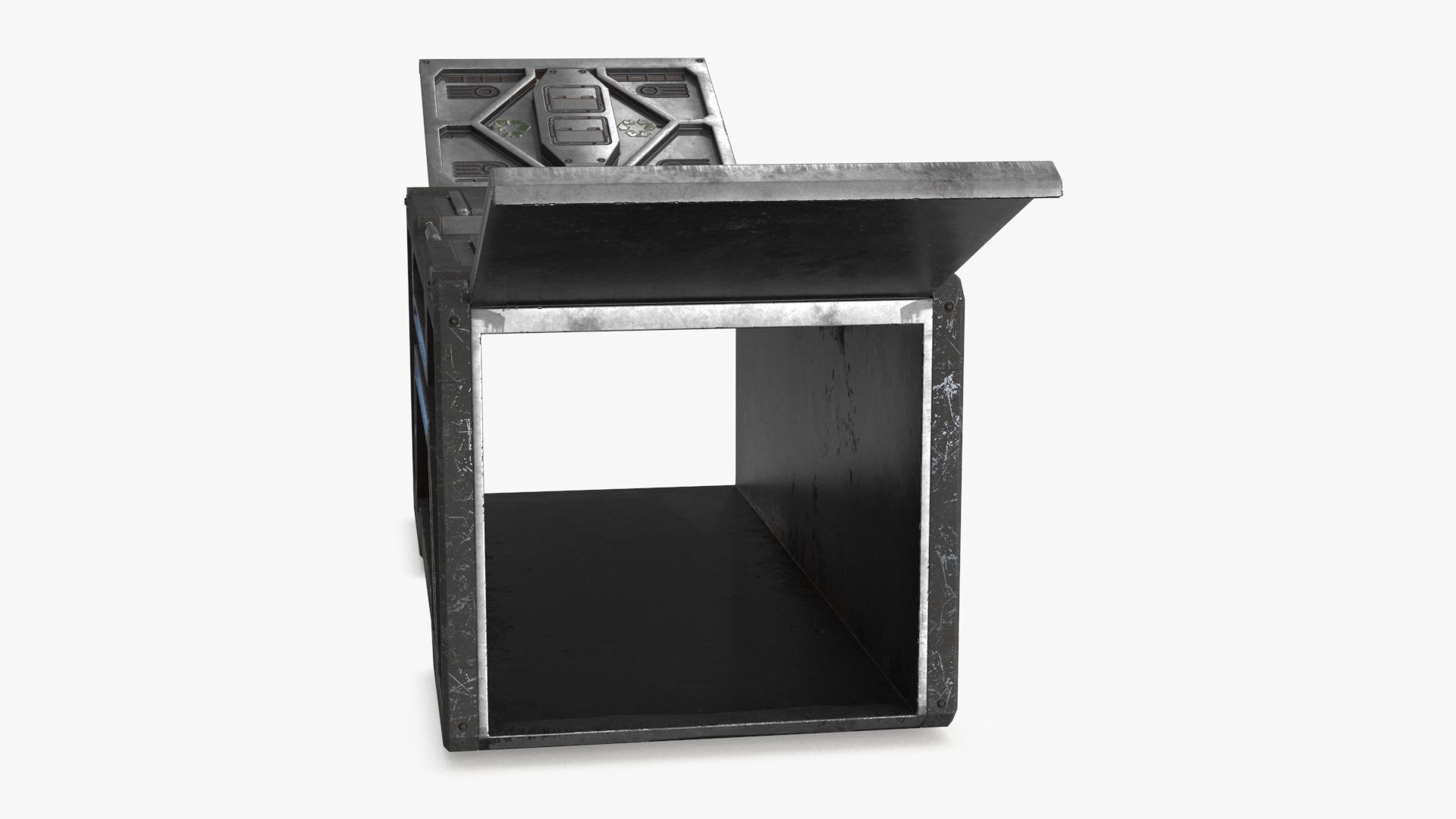 Sci-fi Container set of 3 v6 Low-poly 3D model_5