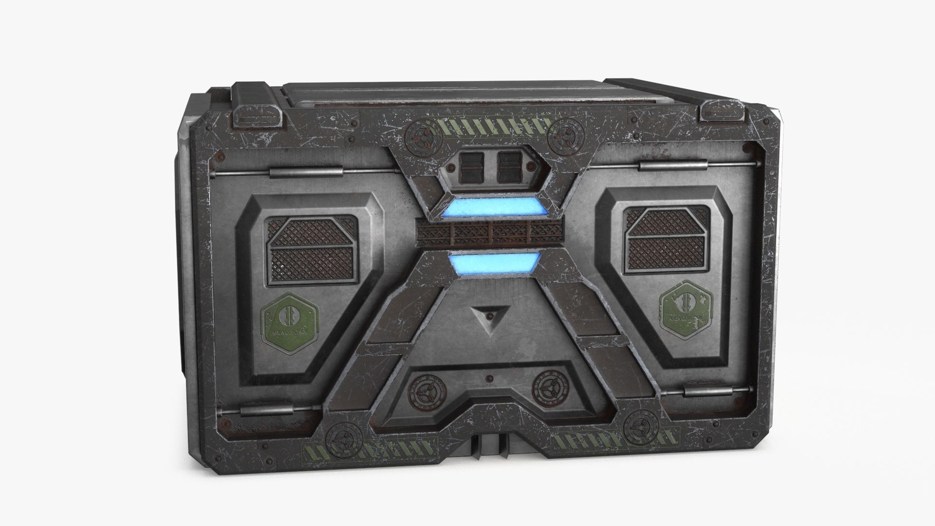 Sci-fi Container set of 3 v6 Low-poly 3D model_6