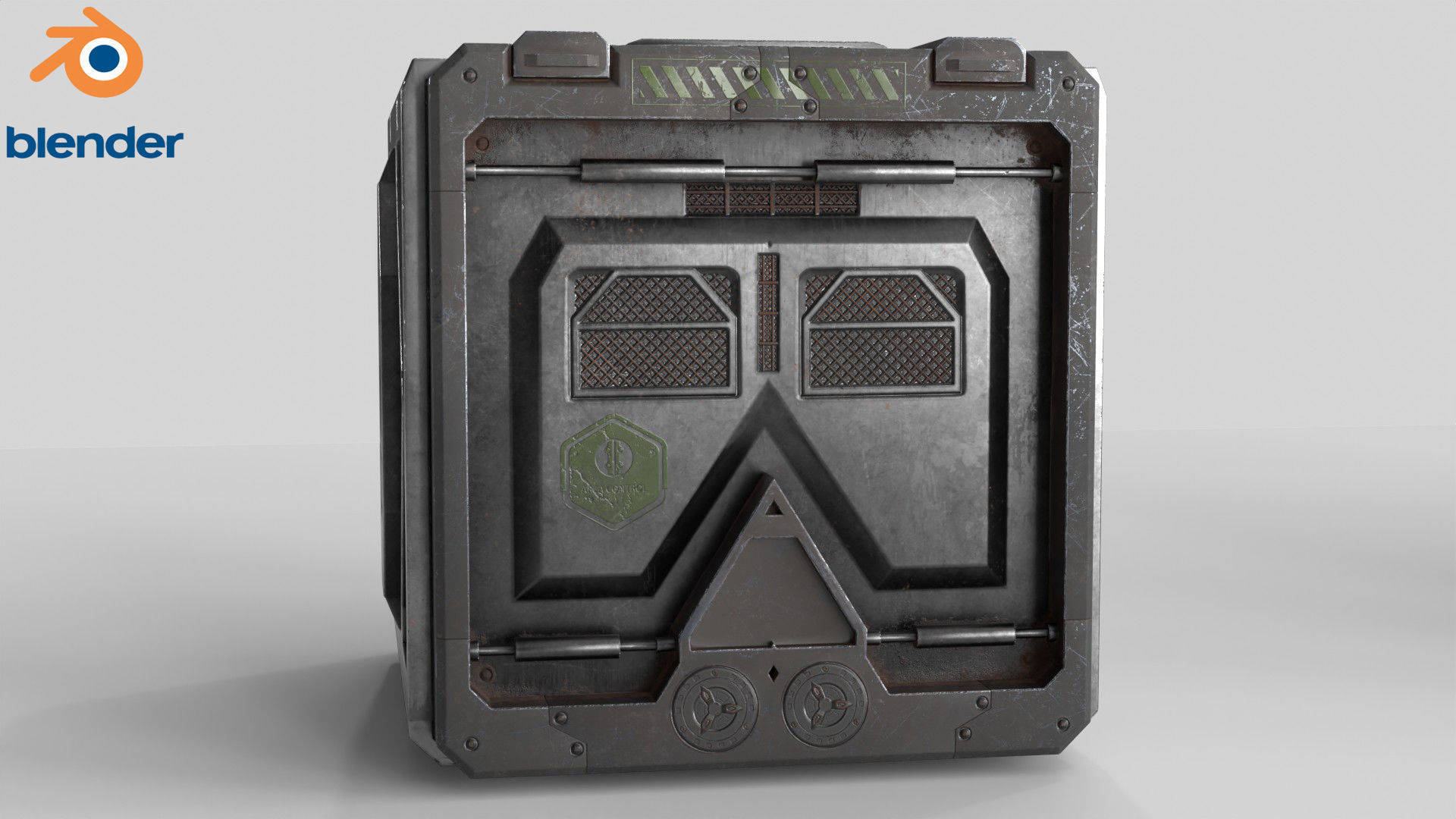 Sci-fi Container set of 3 v6 Low-poly 3D model_25