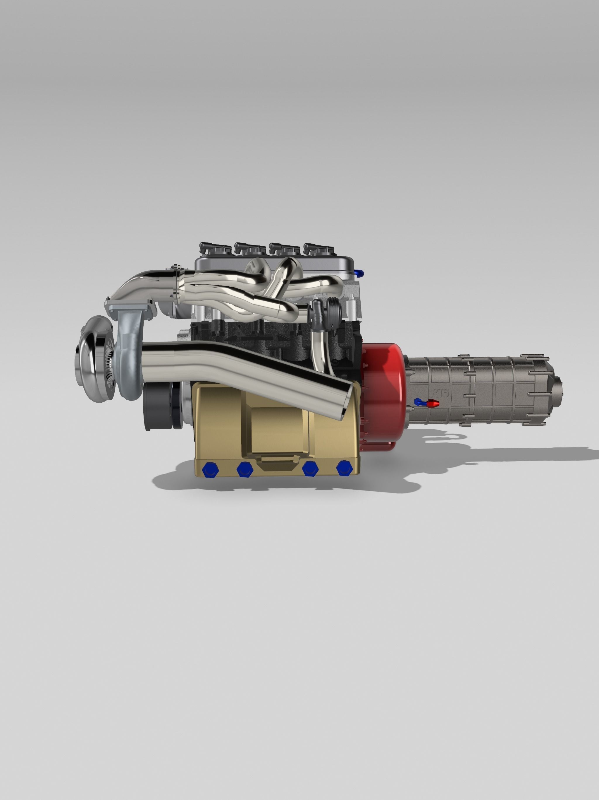 Blueprint Engines 4cyl LSX engine with sequential gearbox 3D print model_5