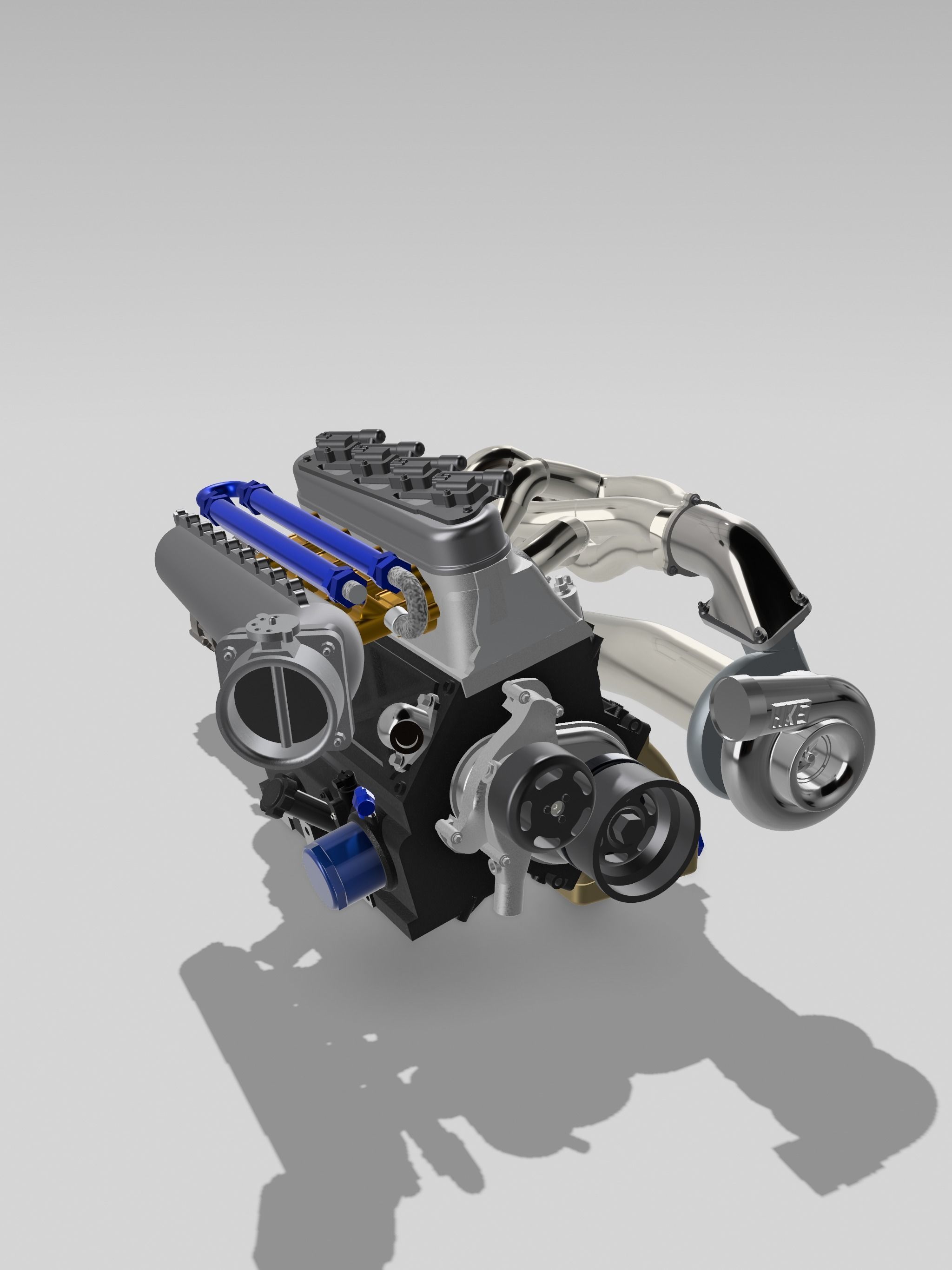 Blueprint Engines 4cyl LSX engine with sequential gearbox 3D print model_11