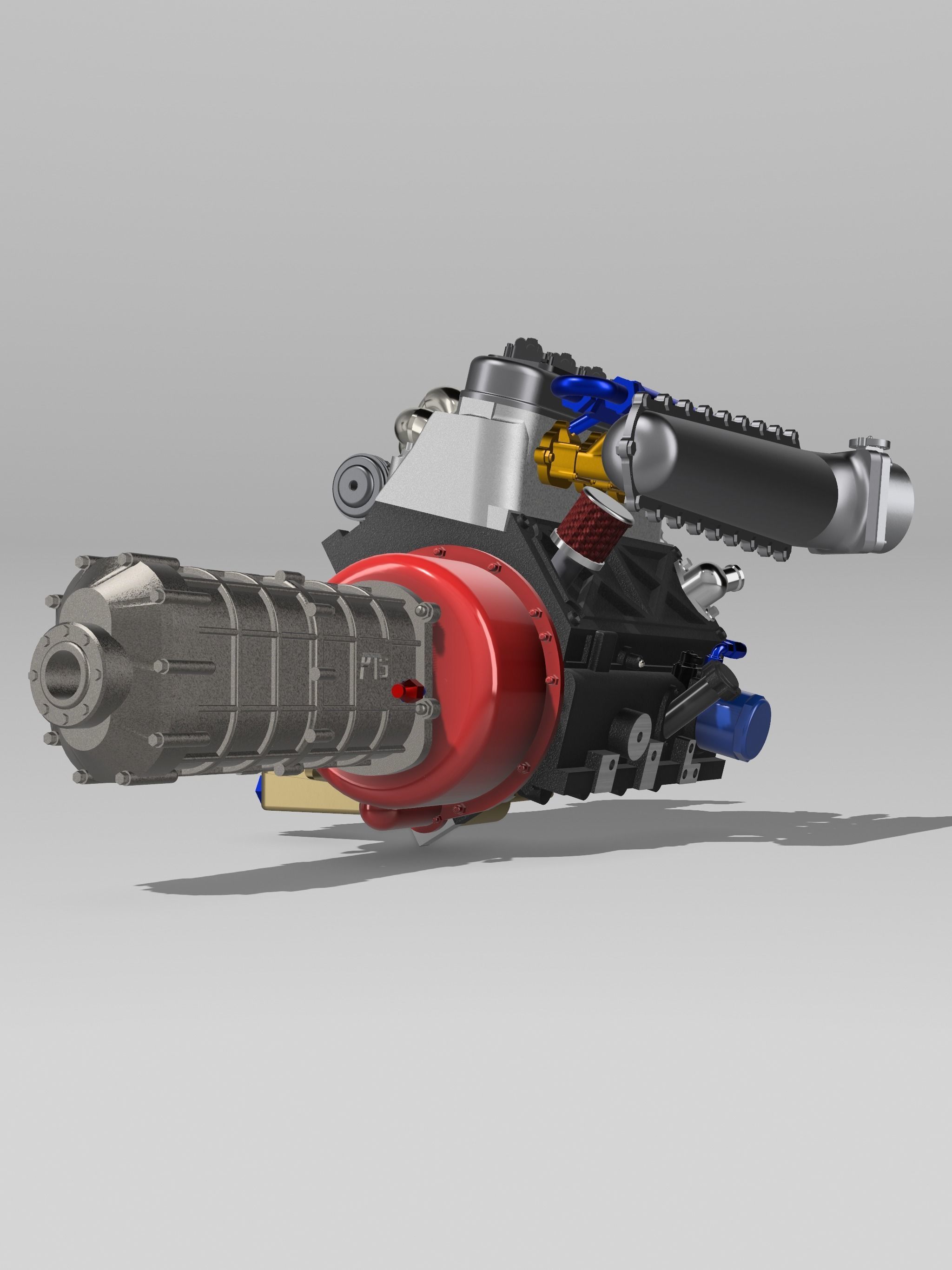 Blueprint Engines 4cyl LSX engine with sequential gearbox 3D print model_12