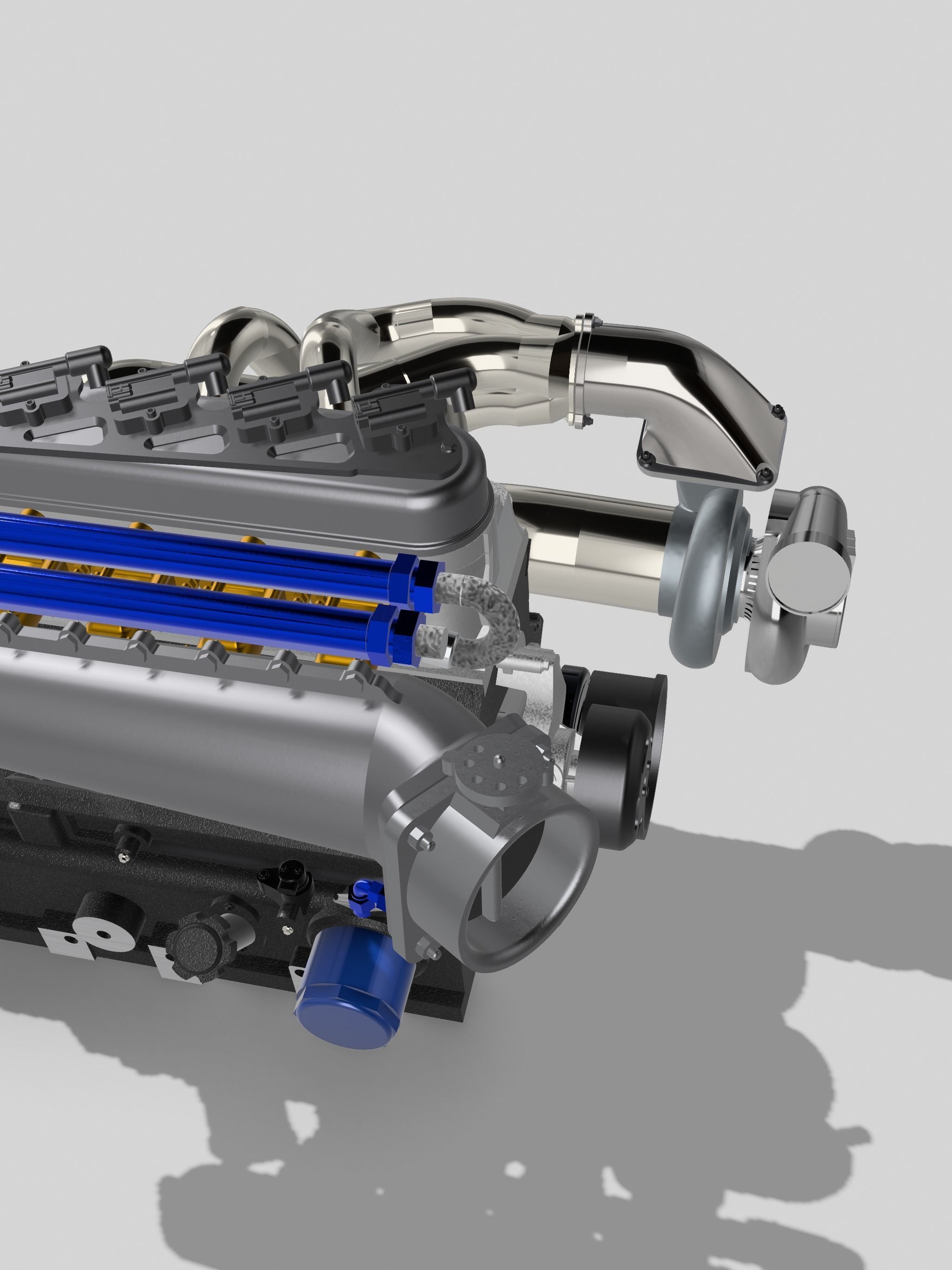 Blueprint Engines 4cyl LSX engine with sequential gearbox 3D print model_13