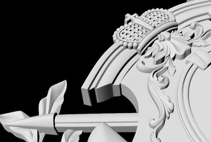 Central decor ornament for furniture 3D model_5