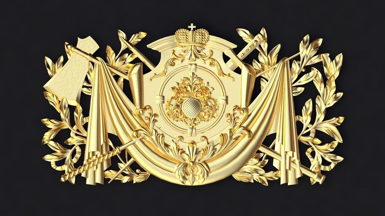 Central decor ornament for furniture 3D model_1