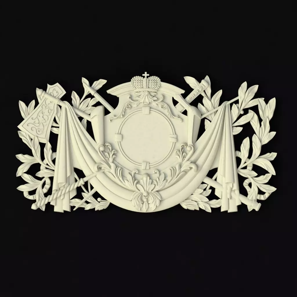 Central decor ornament for furniture 3D model_0