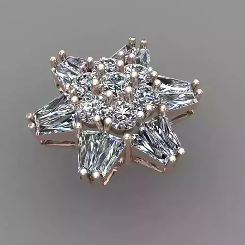 Rose Gold Diamond Women Earring 3D print Model