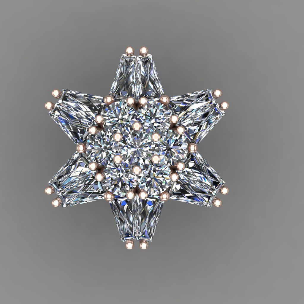 Rose Gold Diamond Women Earring 3D print Model 3D print model_1