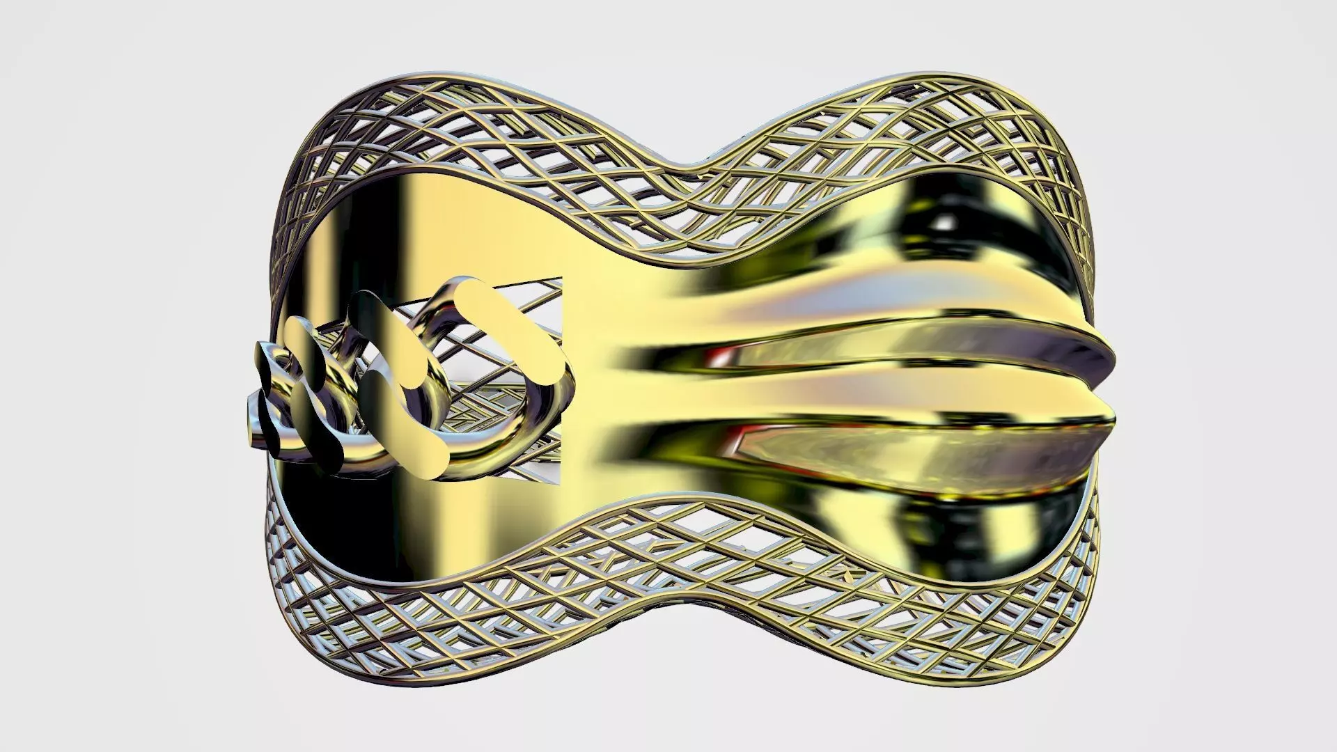 Cuban chain gold ring 3D print model