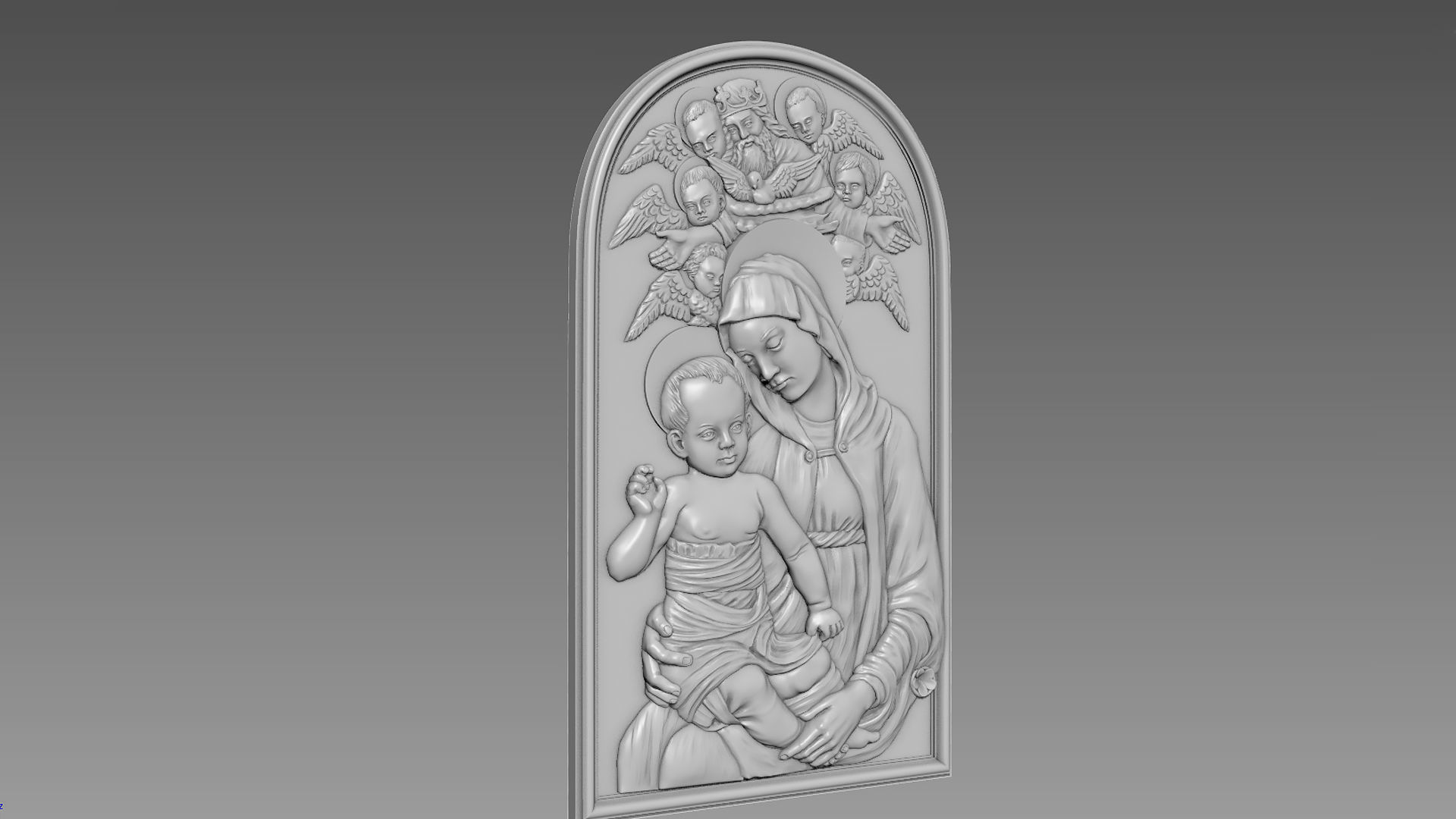 Virgin and Child Bas-relief 3D model_2