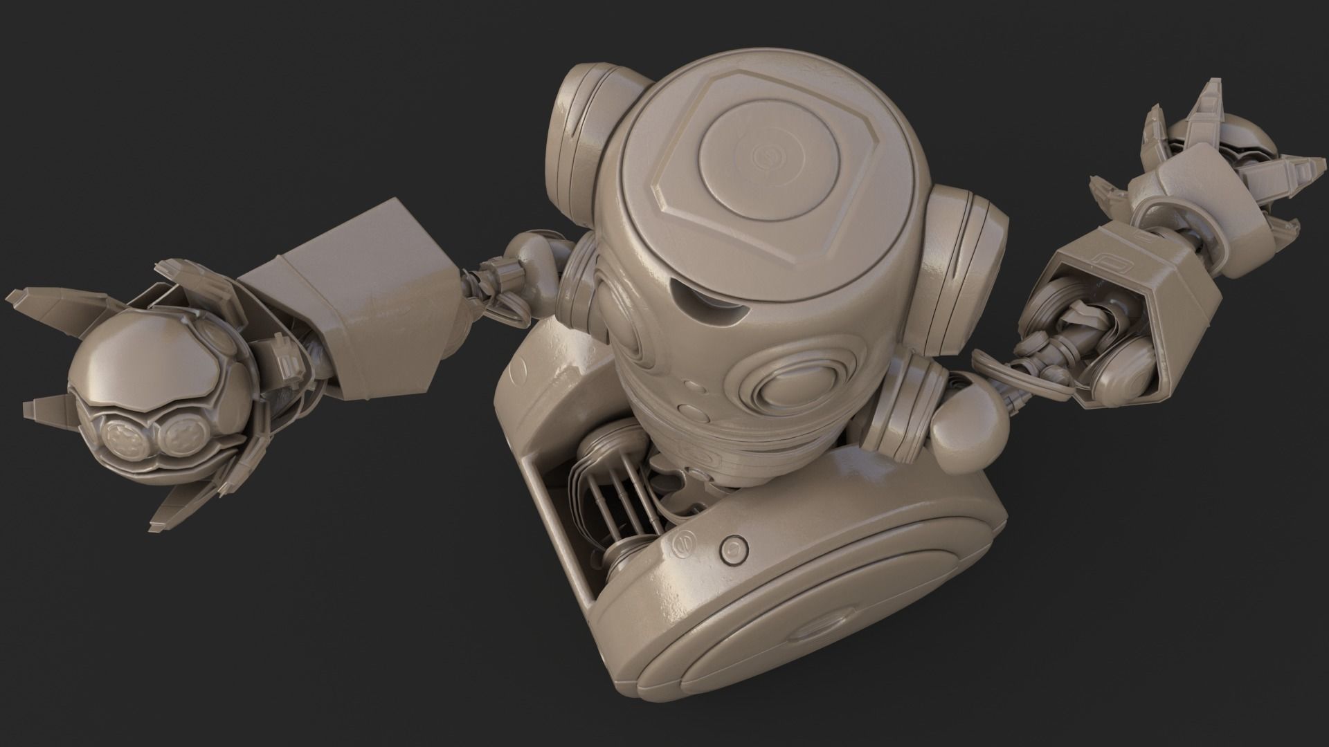 Cute Robot Clay 3D model_14