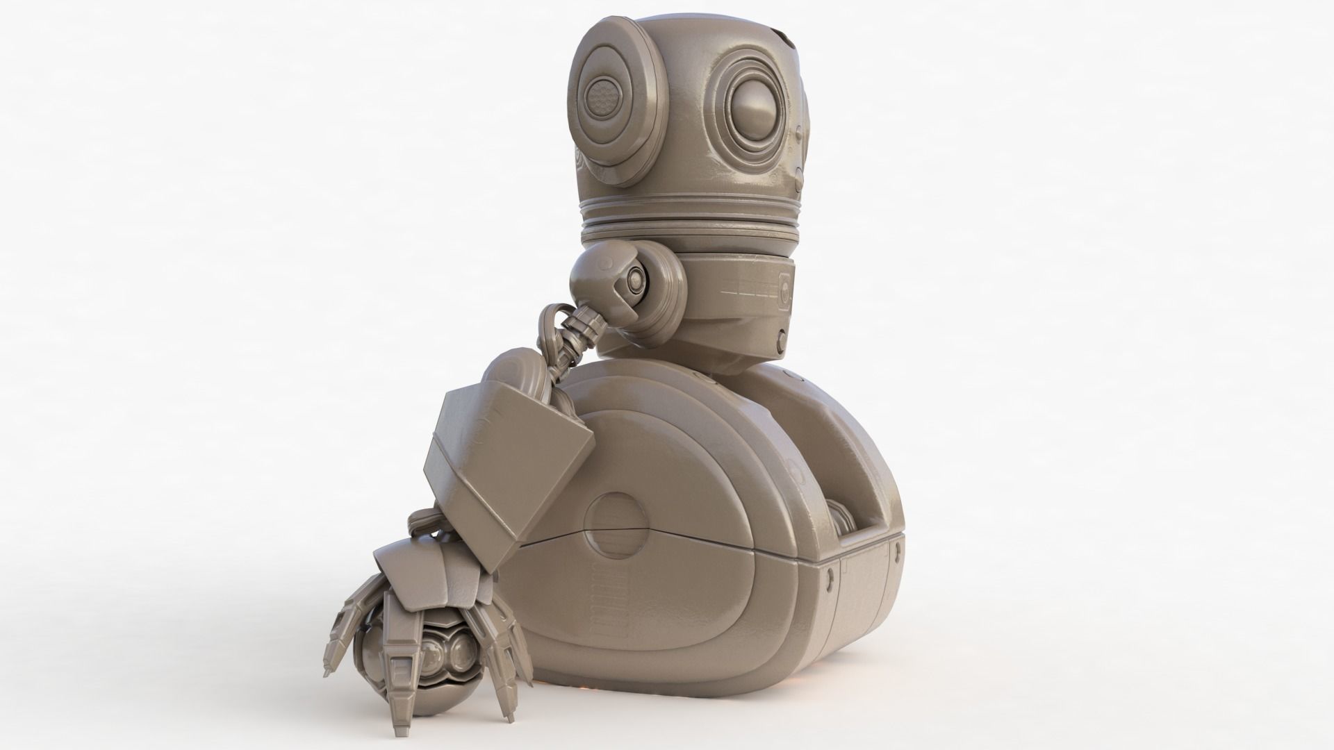 Cute Robot Clay 3D model_19
