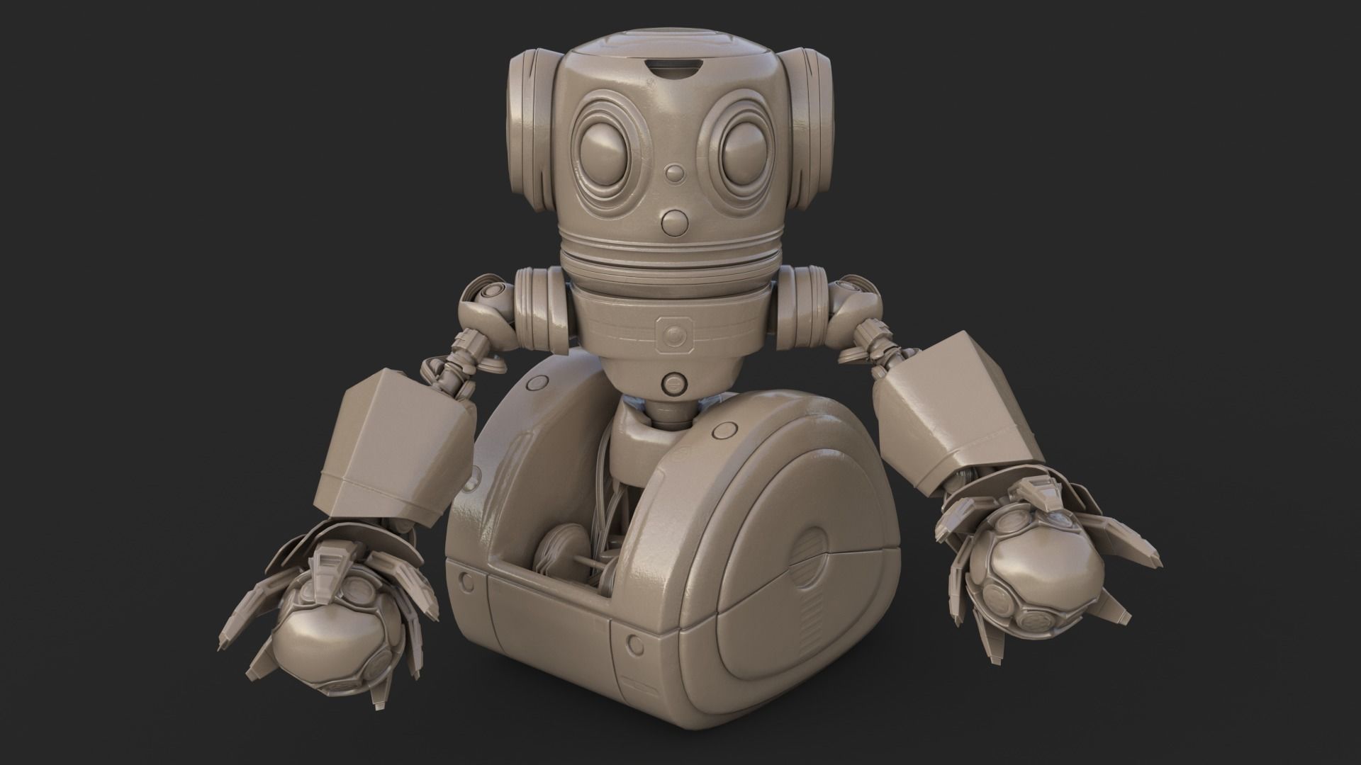 Cute Robot Clay 3D model_15