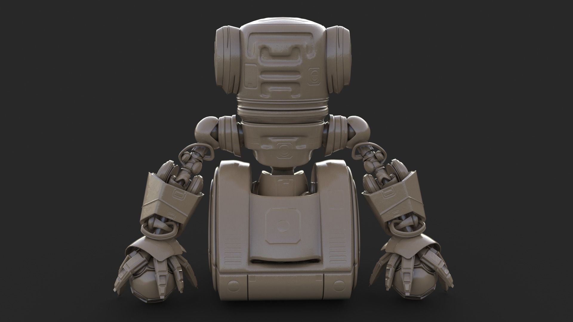 Cute Robot Clay 3D model_4