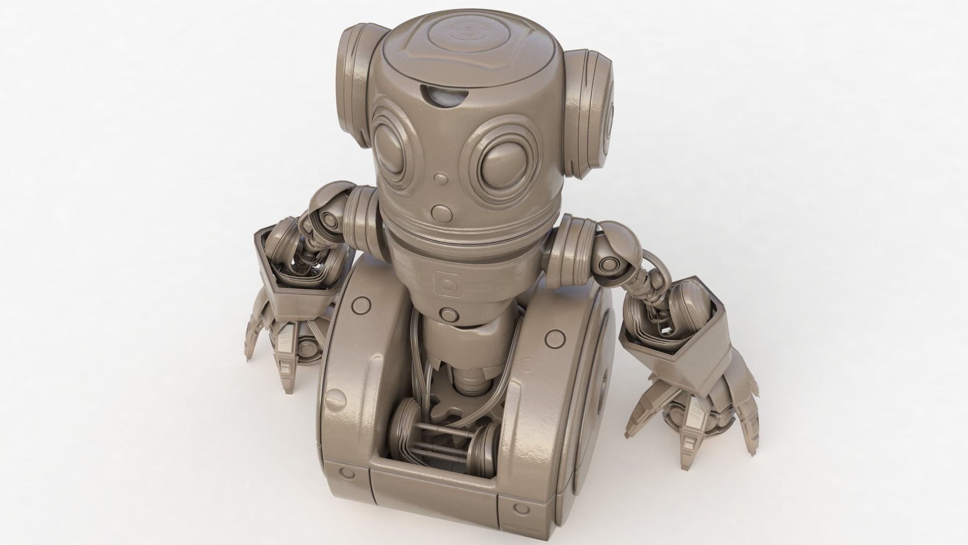 Cute Robot Clay 3D model_24
