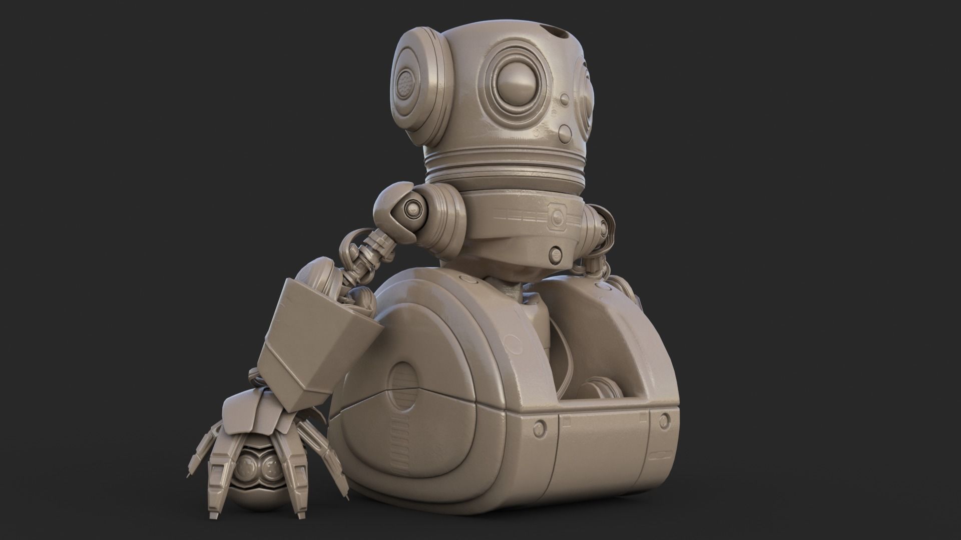 Cute Robot Clay 3D model_6