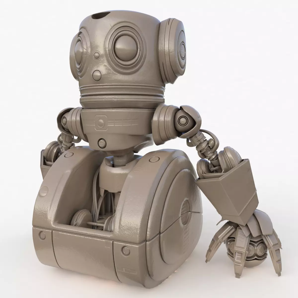 Cute Robot Clay 3D model_0