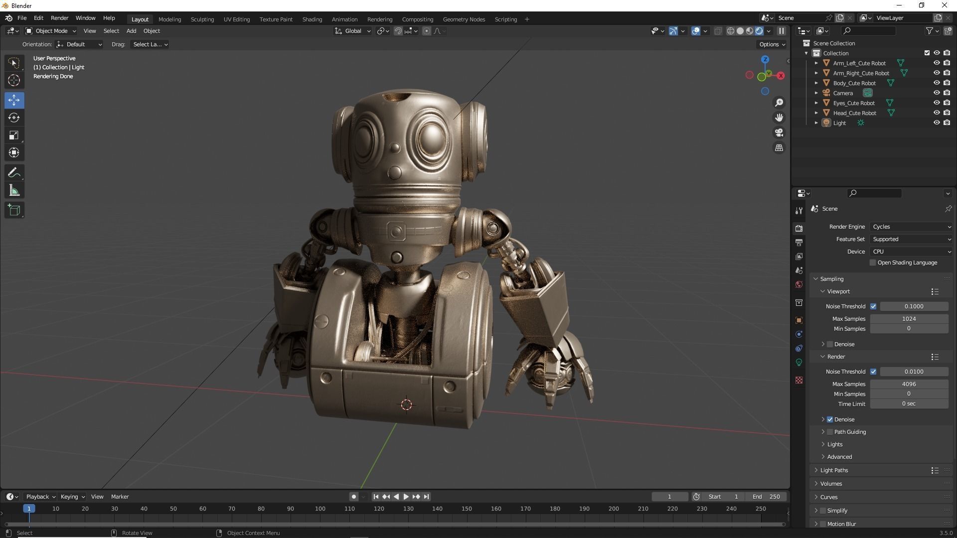 Cute Robot Clay 3D model_35