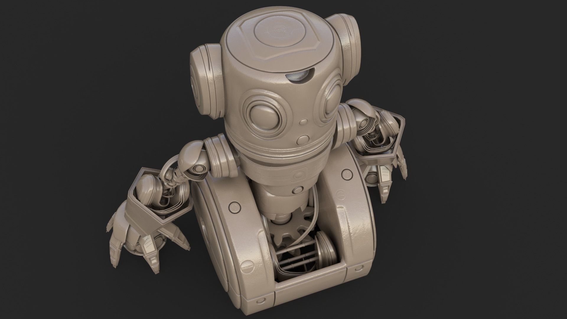 Cute Robot Clay 3D model_7