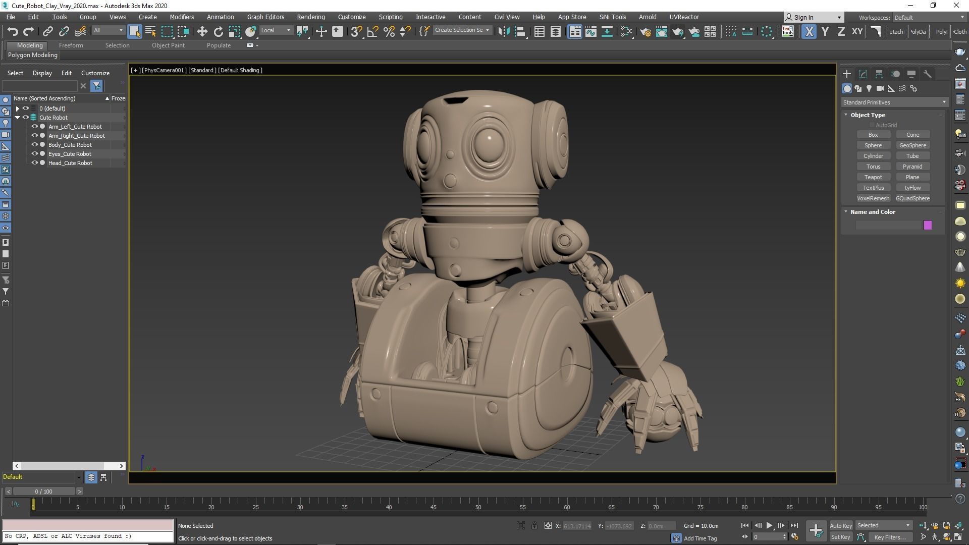 Cute Robot Clay 3D model_33