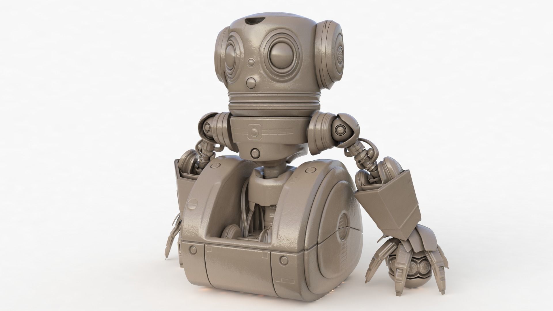 Cute Robot Clay 3D model_16