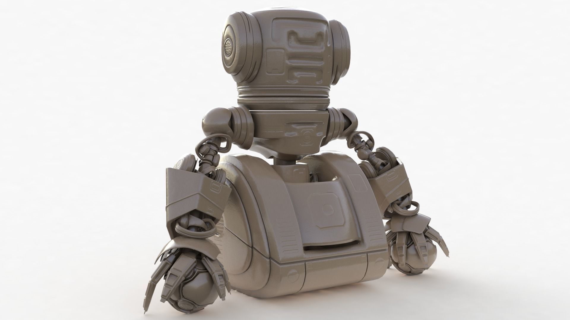 Cute Robot Clay 3D model_17