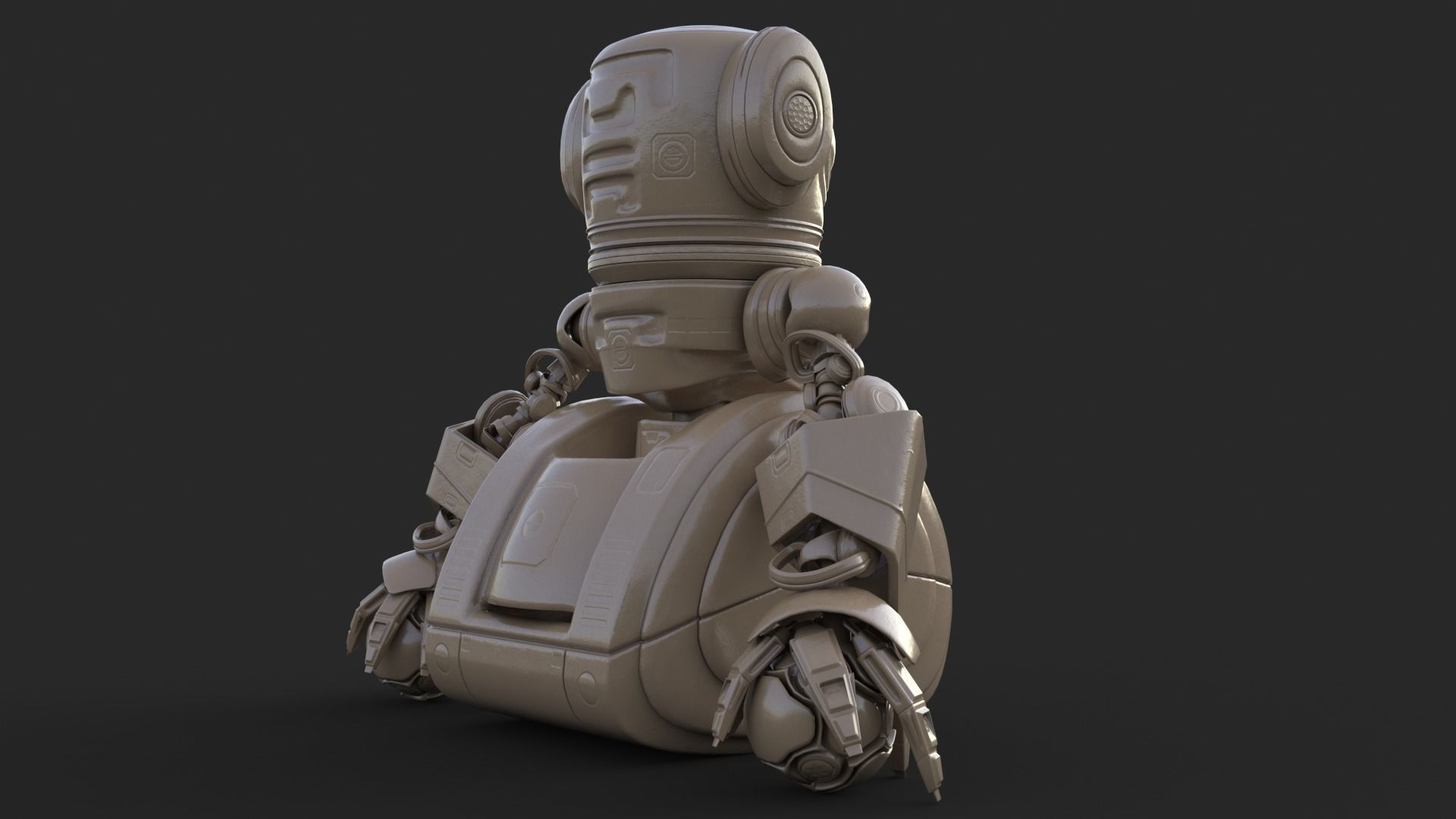 Cute Robot Clay 3D model_5