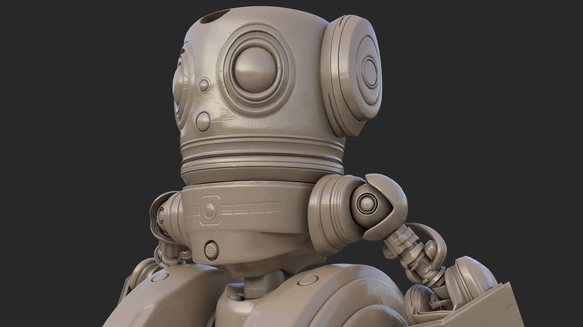 Cute Robot Clay 3D model_10