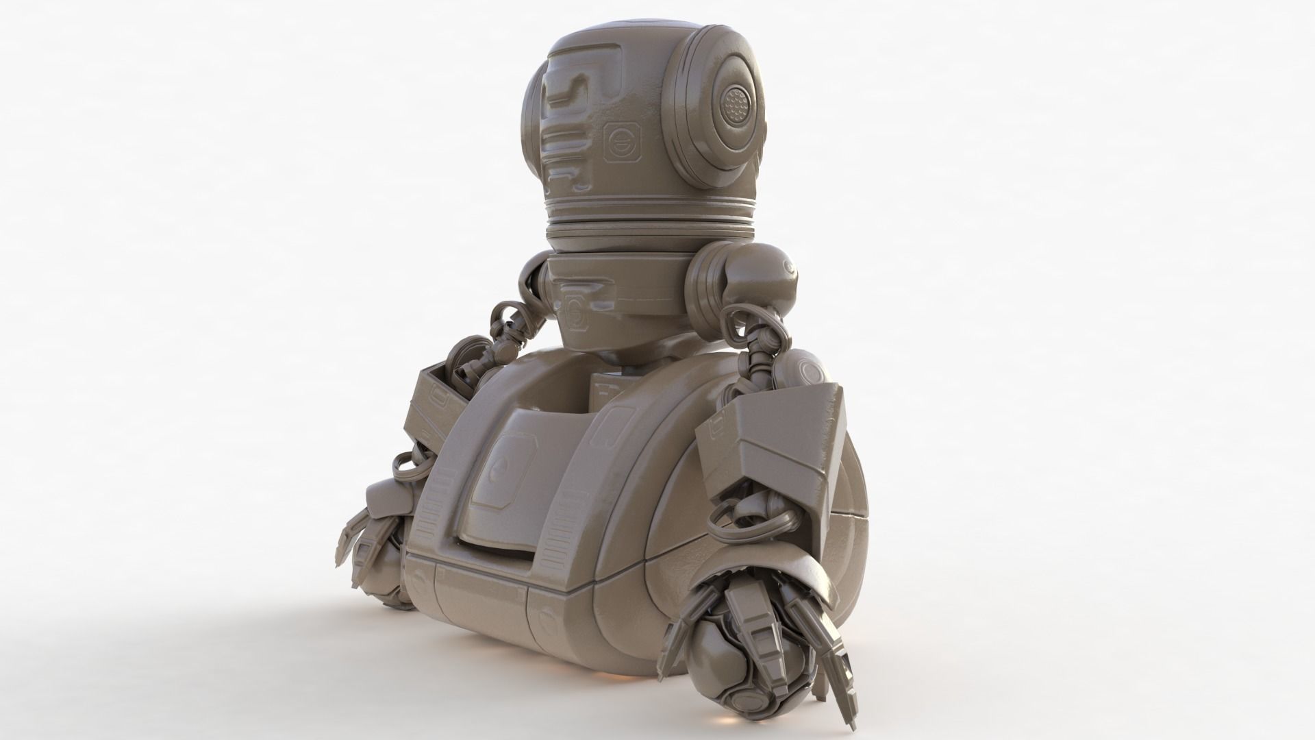 Cute Robot Clay 3D model_20