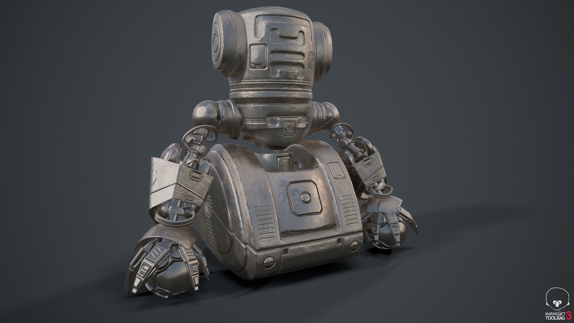 Cute Robot Clay 3D model_29