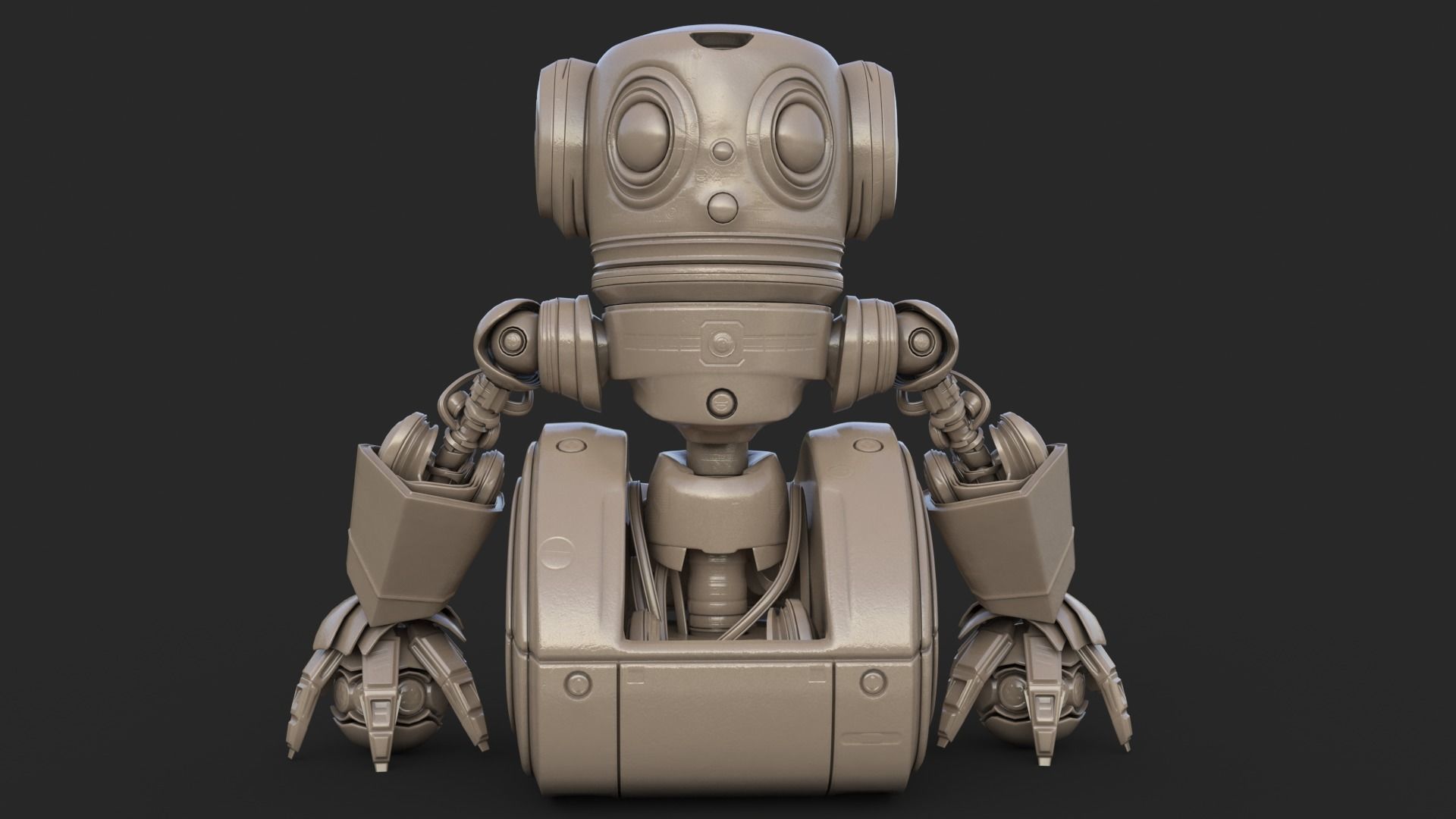 Cute Robot Clay 3D model_8
