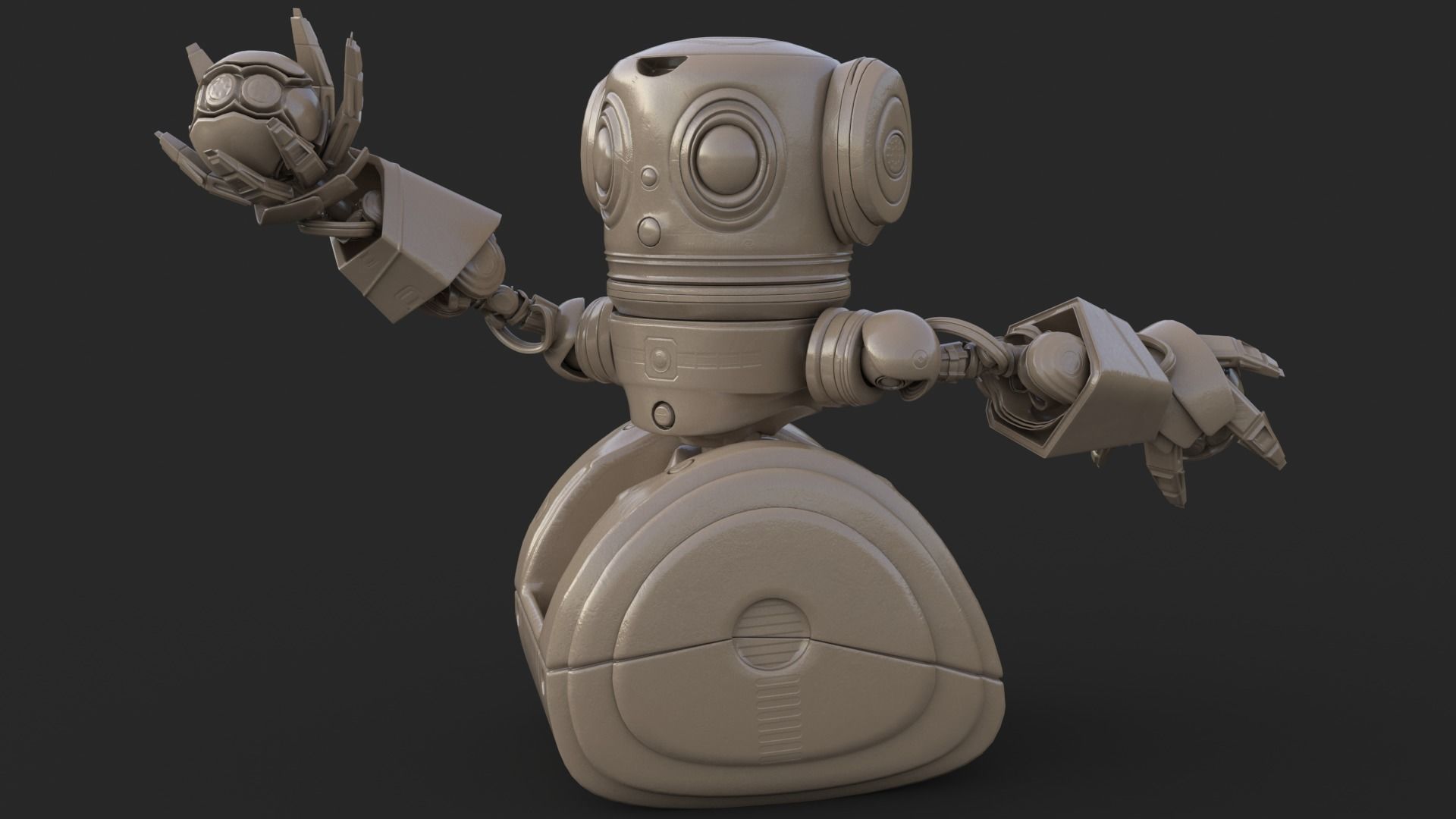 Cute Robot Clay 3D model_13