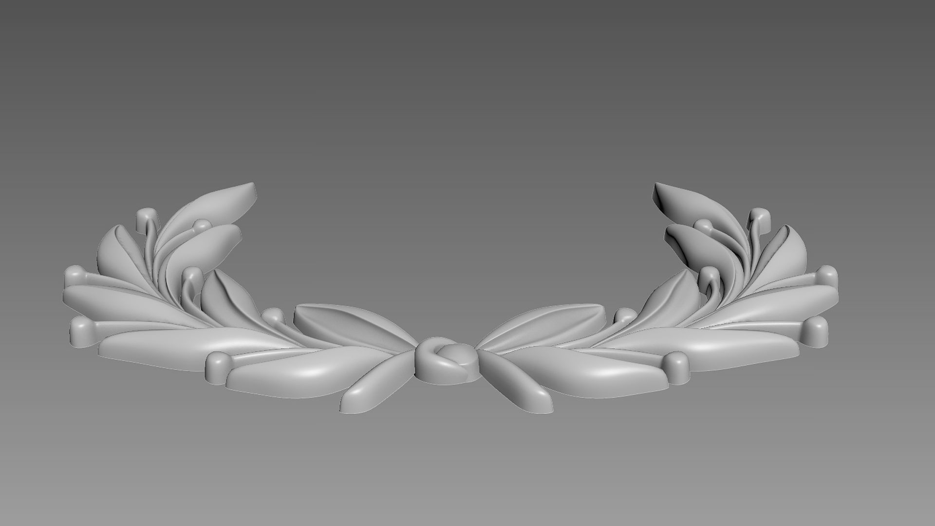 Olive branches emblem Bas-relief 3D model_5
