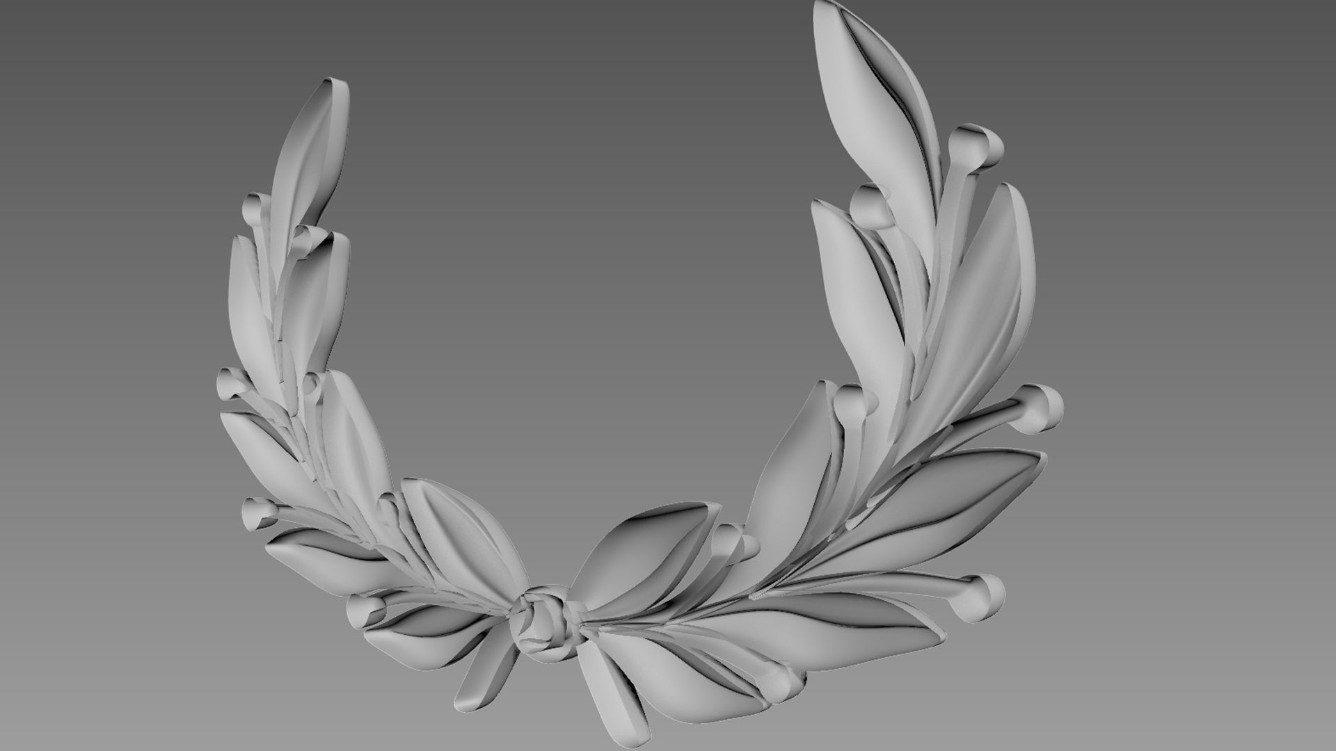 Olive branches emblem Bas-relief 3D model_4