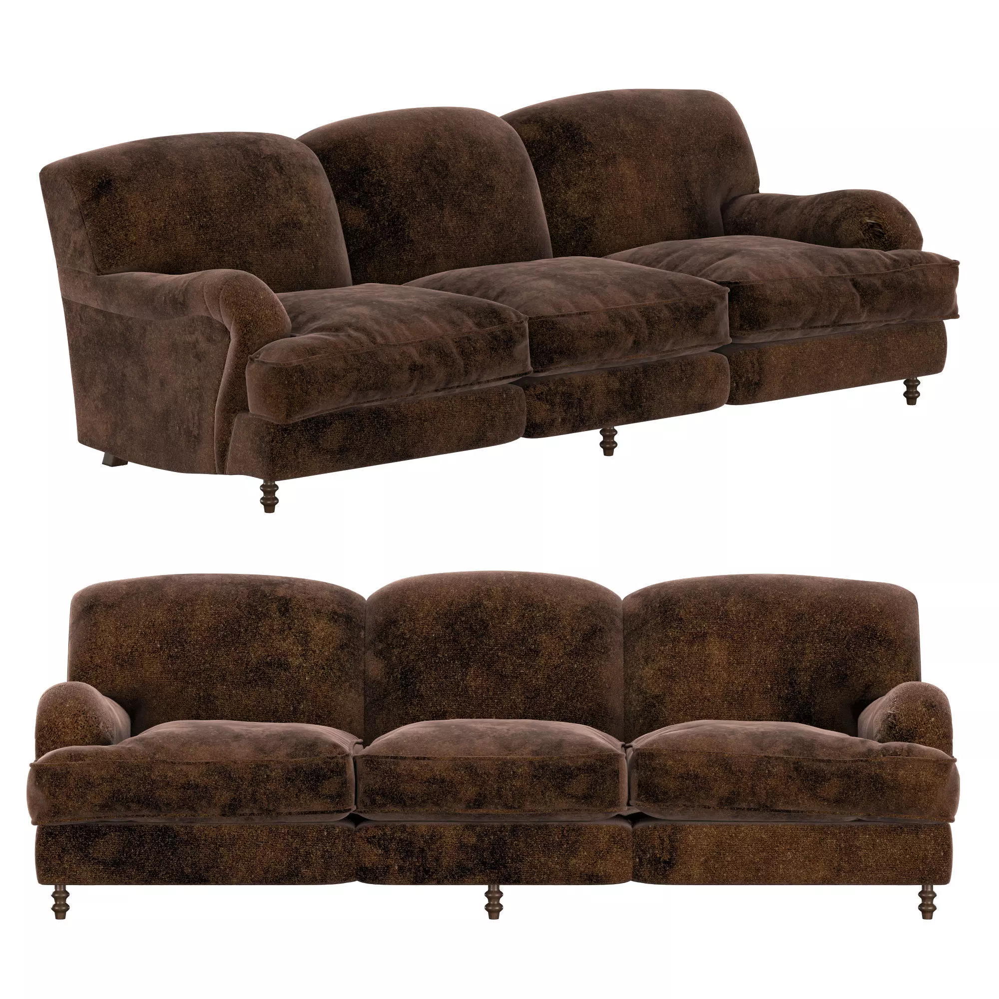 George Smith Sofa In Chocolate Brown 3D model