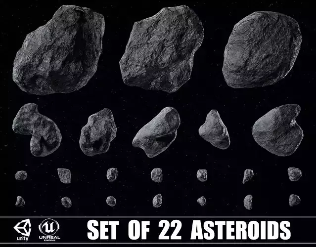 Set of 22 Asteroids