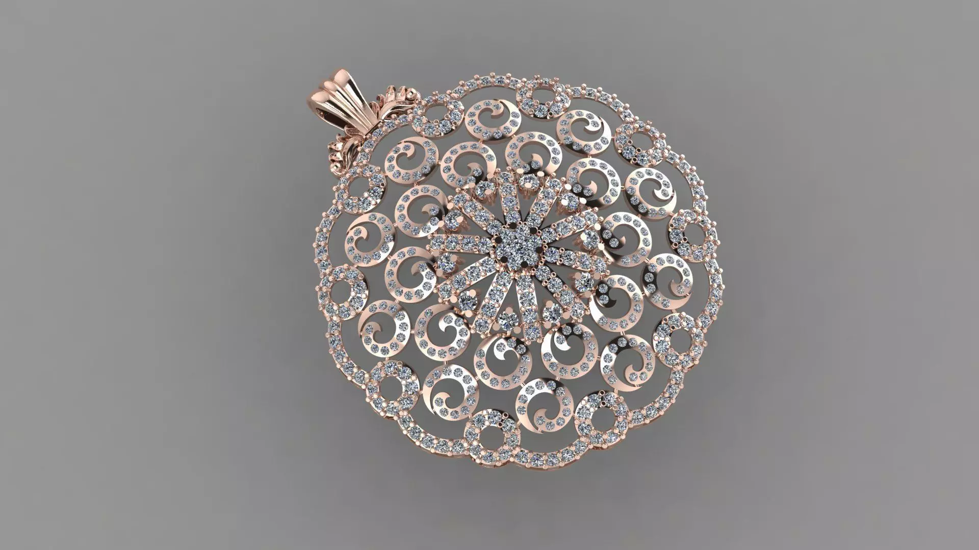 Rose Gold Diamond Pendant 3D Print Model 3D print model_0